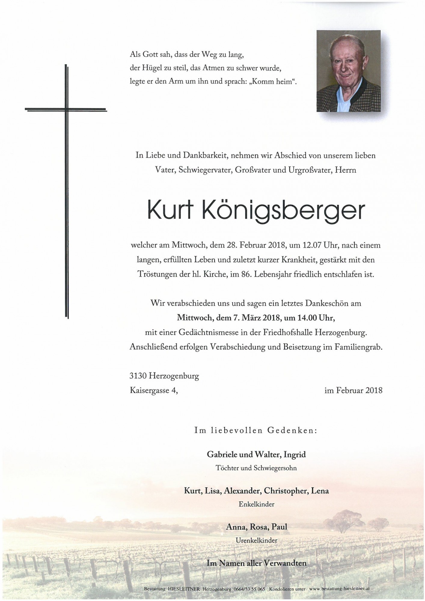 Traueranzeige von Kurt Königsberger