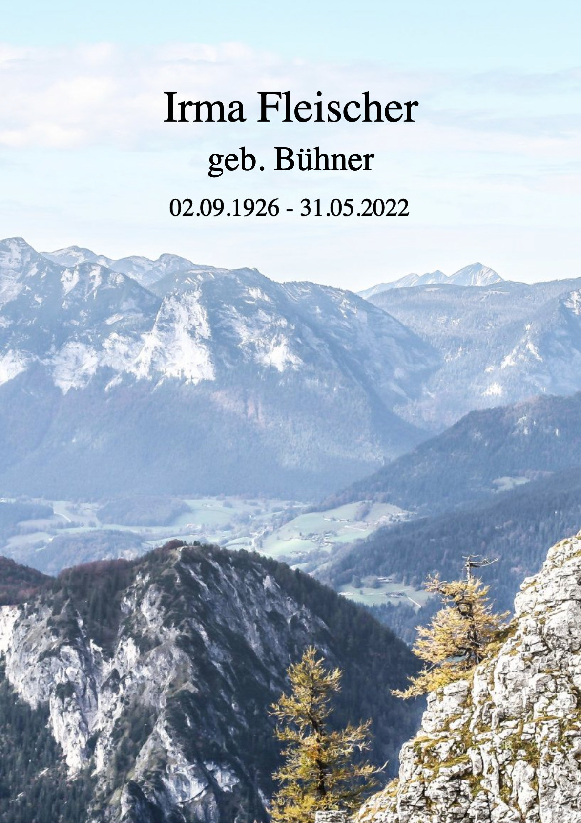 Traueranzeige von Irma Fleischer