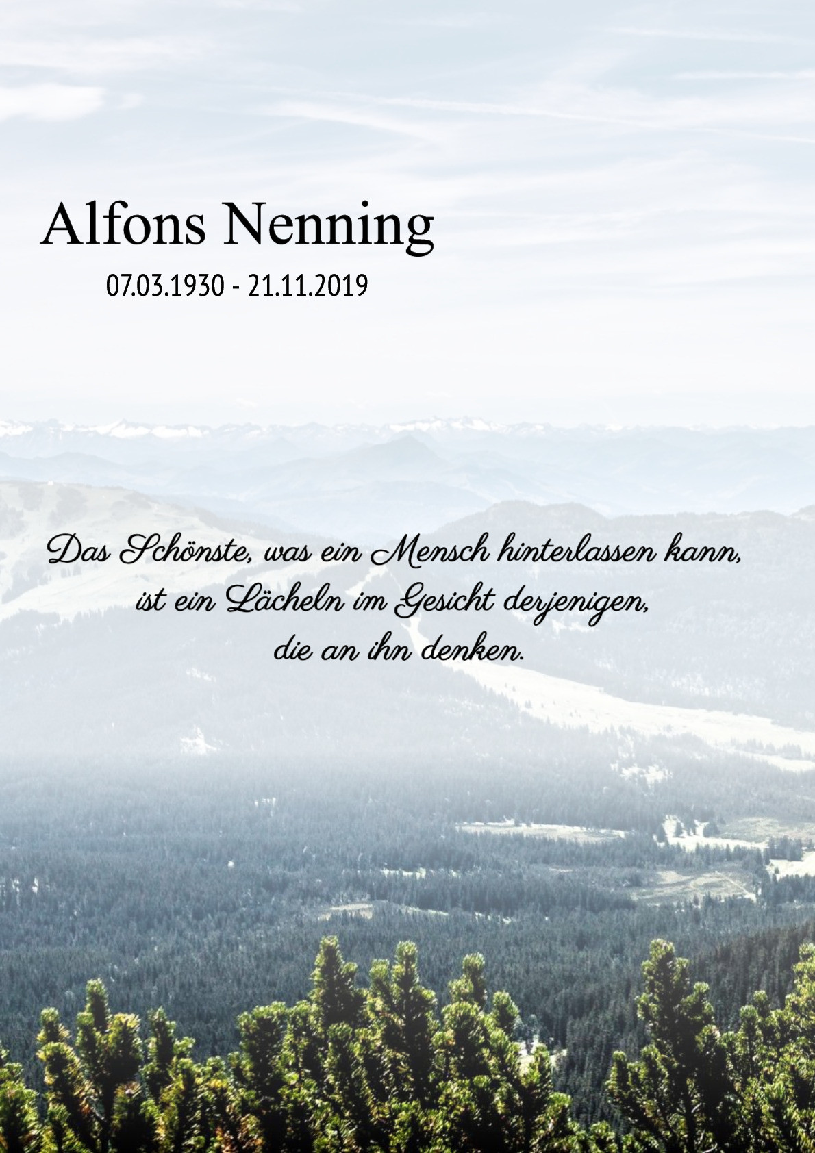Traueranzeige von Alfons Nenning