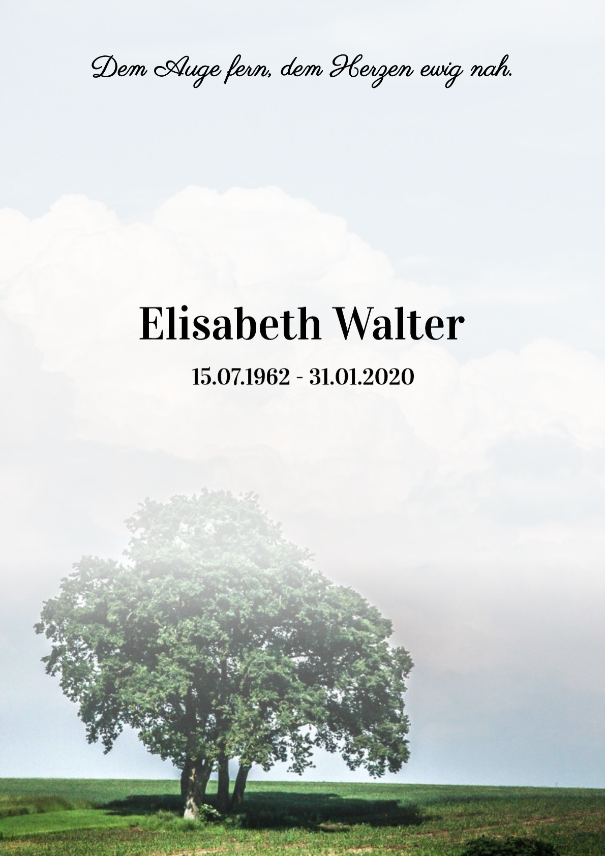Traueranzeige von Elisabeth Walter