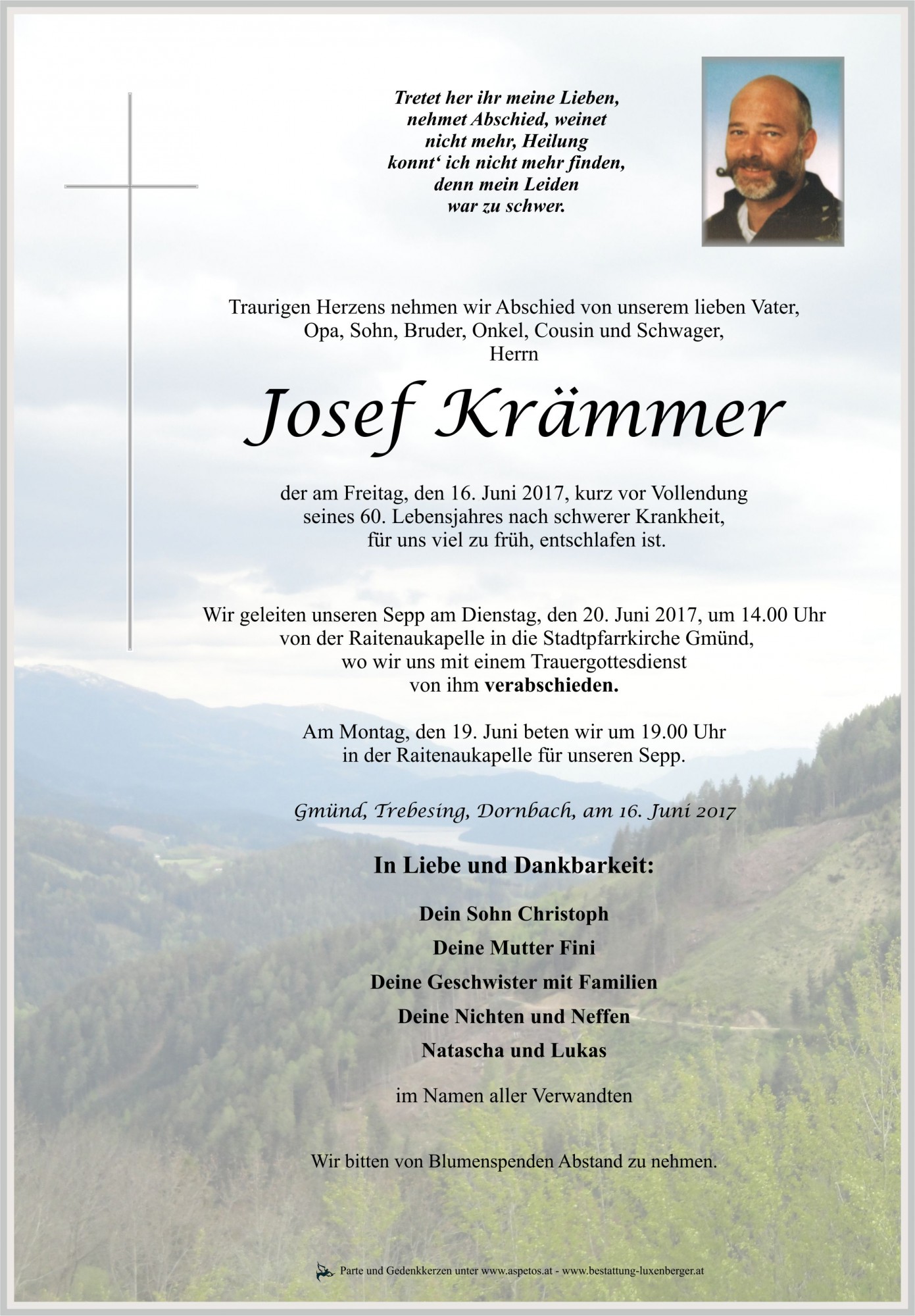 Traueranzeige von Josef Krämmer
