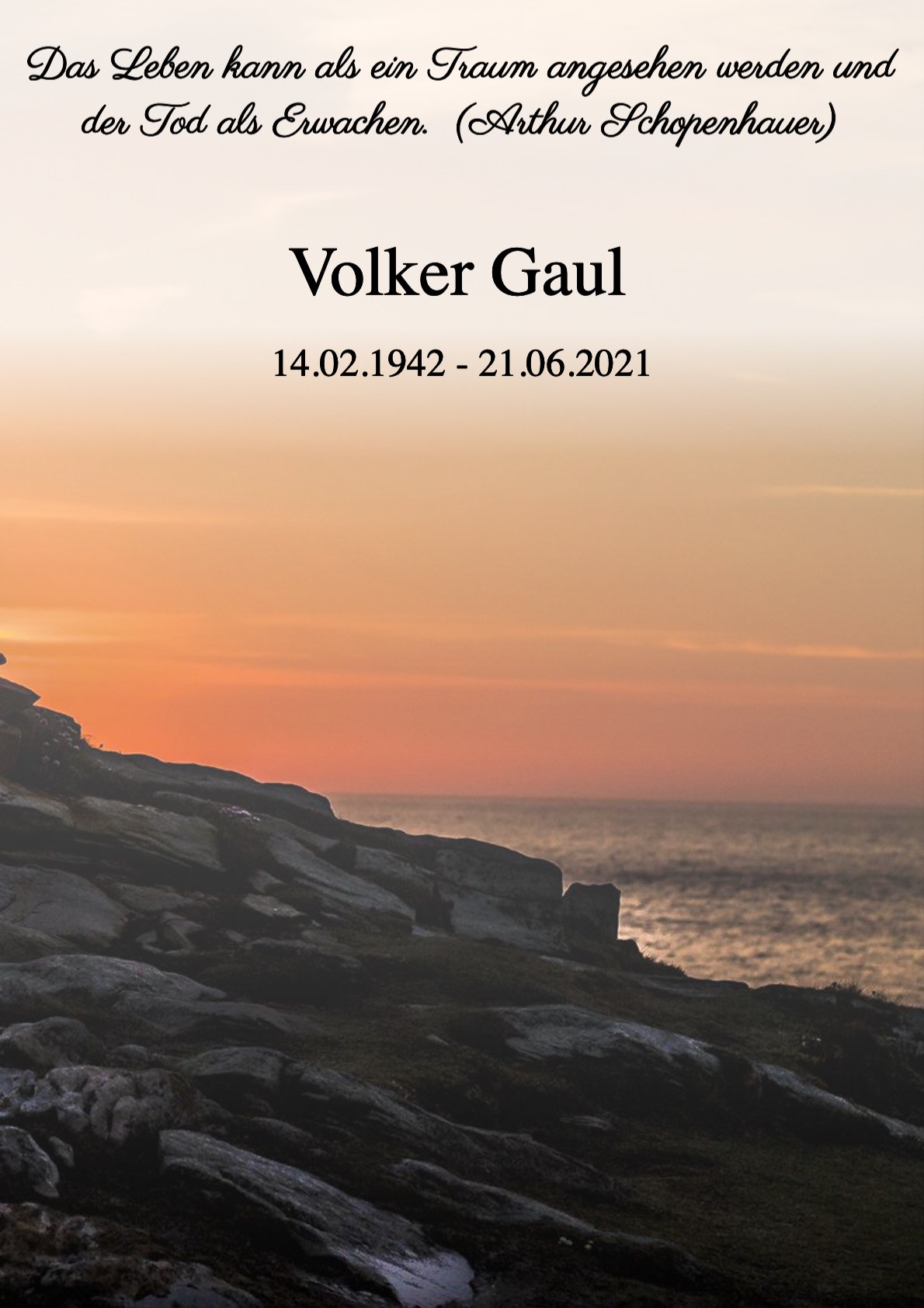 Traueranzeige von Volker Gaul