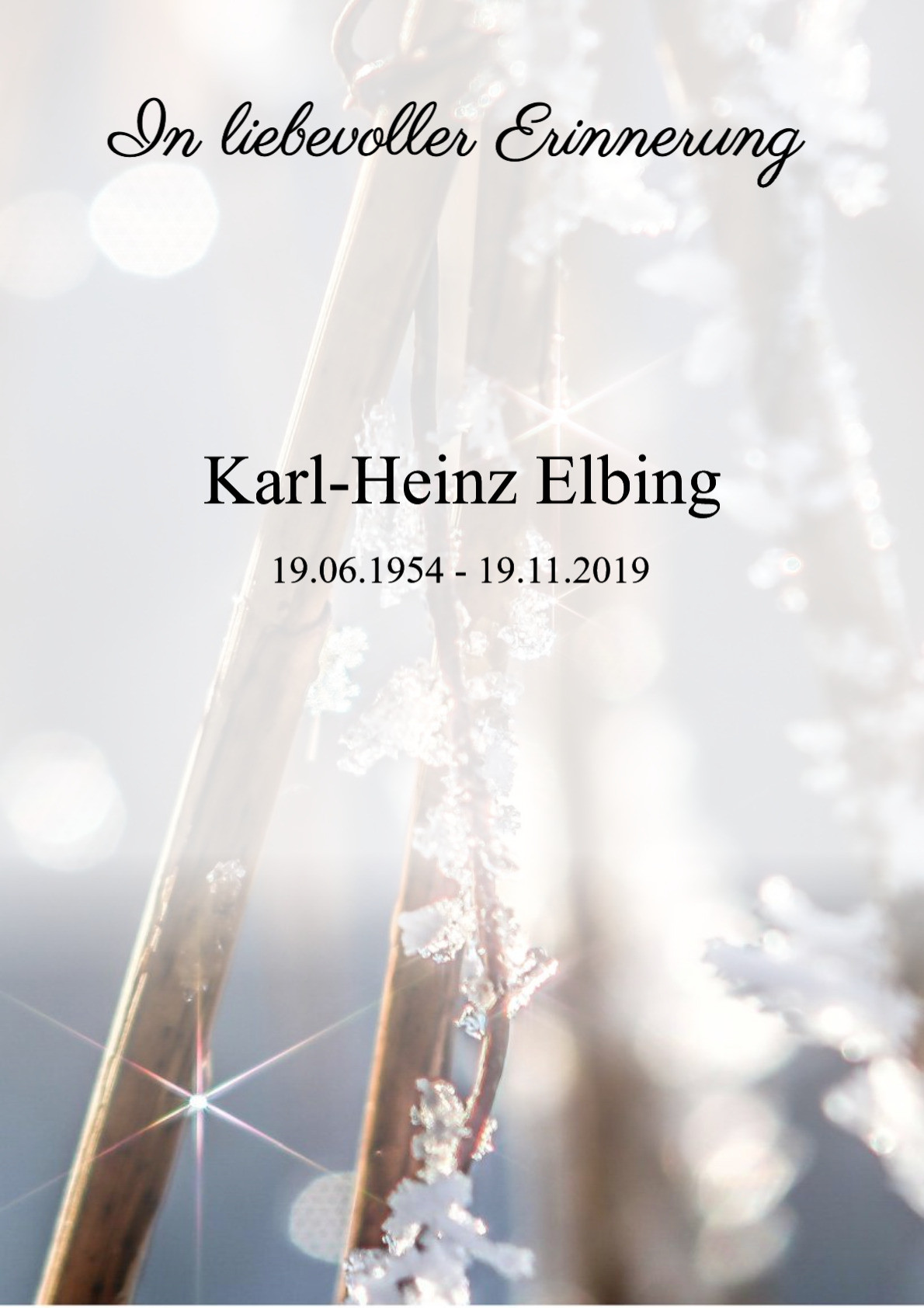 Traueranzeige von Karl-Heinz Elbing