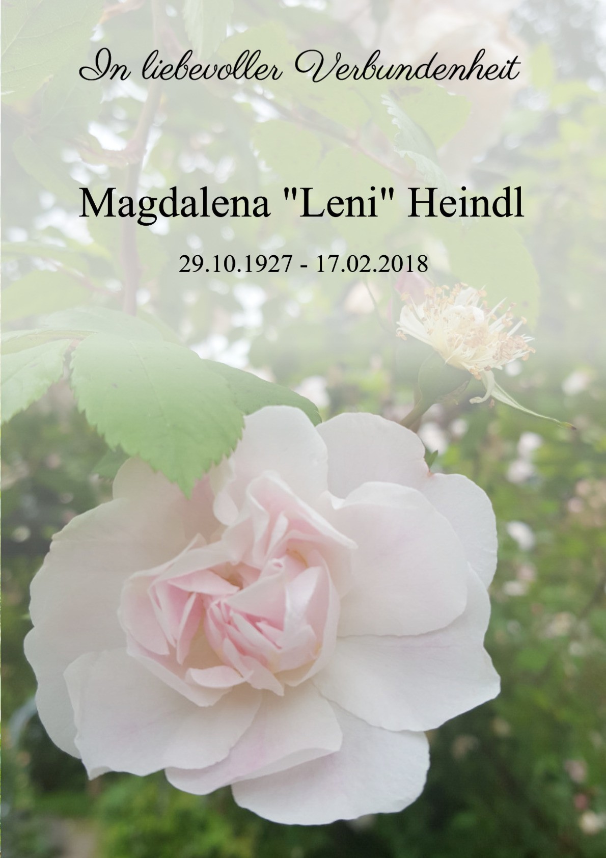 Traueranzeige von Magdalena "Leni" Heindl