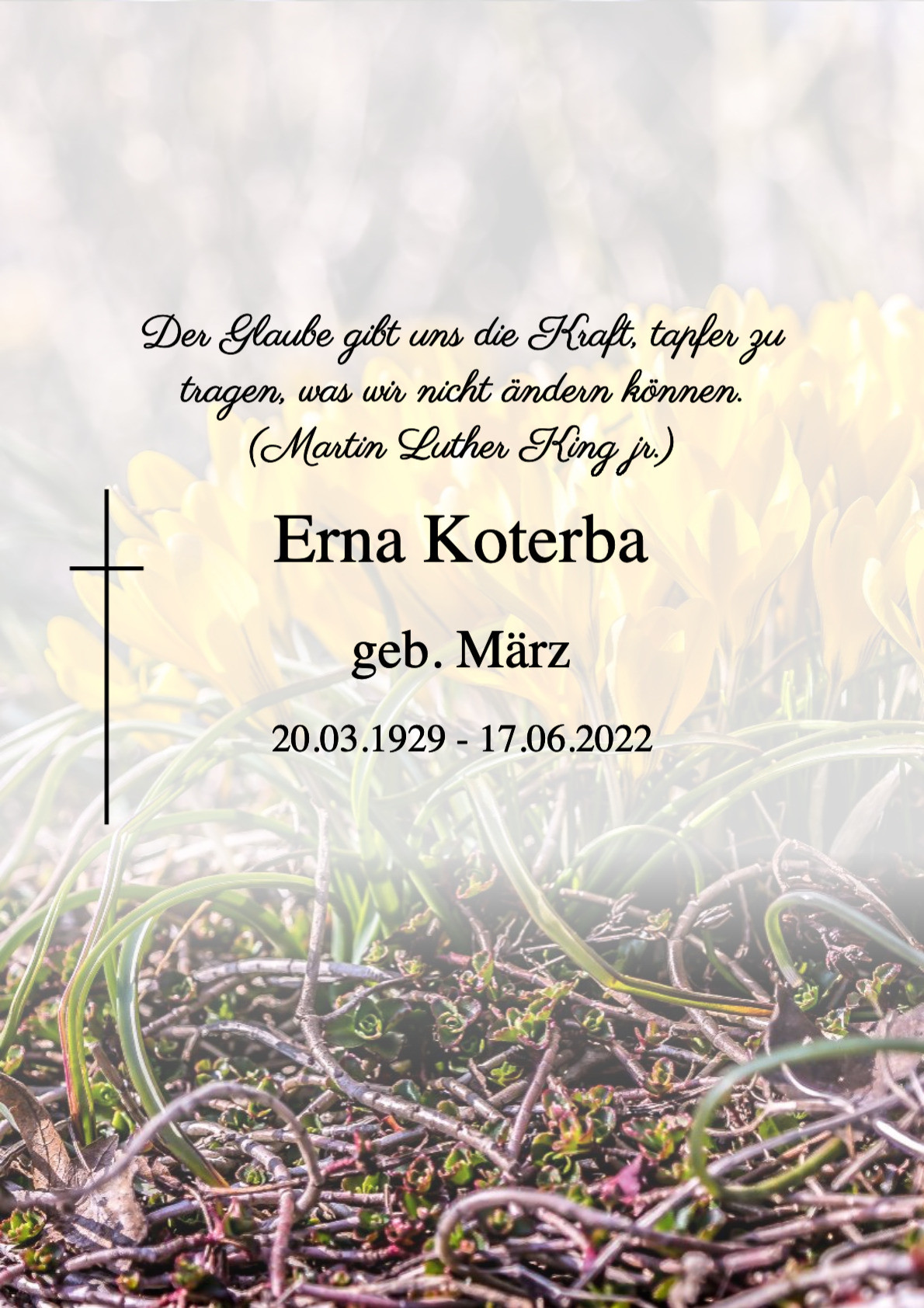 Traueranzeige von Erna Koterba
