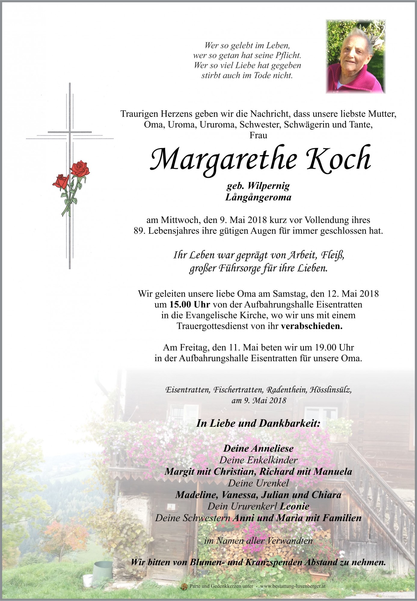 Traueranzeige von Margarethe Koch