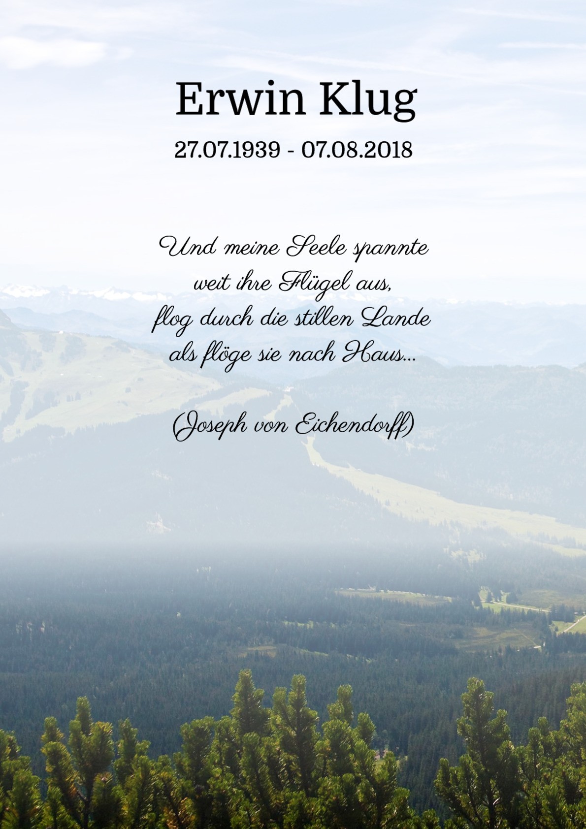 Traueranzeige von Erwin Klug