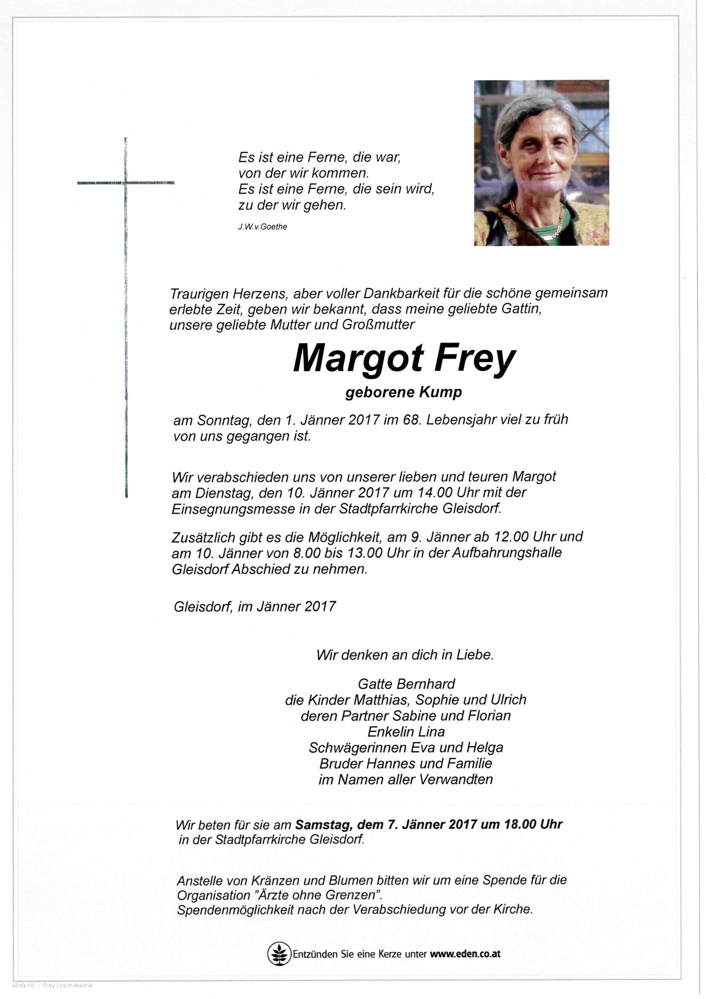 Traueranzeige von Margot Frey