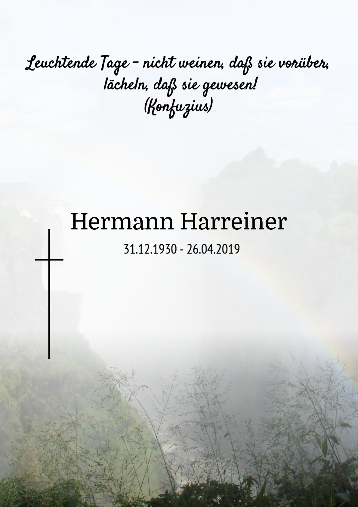 Traueranzeige von Hermann Harreiner