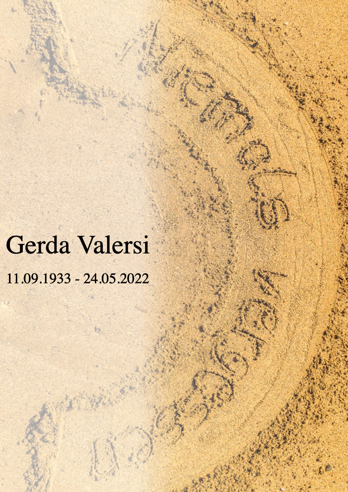Traueranzeige von Gerda Valersi