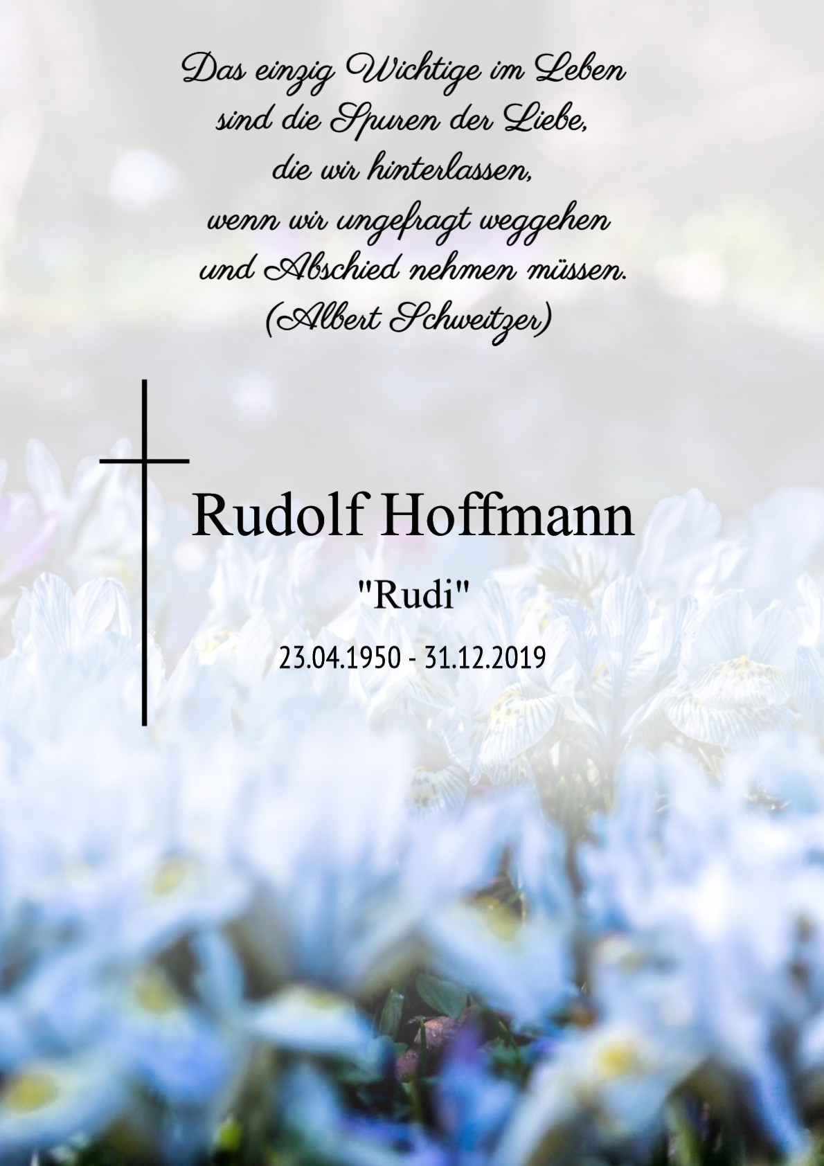Traueranzeige von Rudolf Hoffmann
