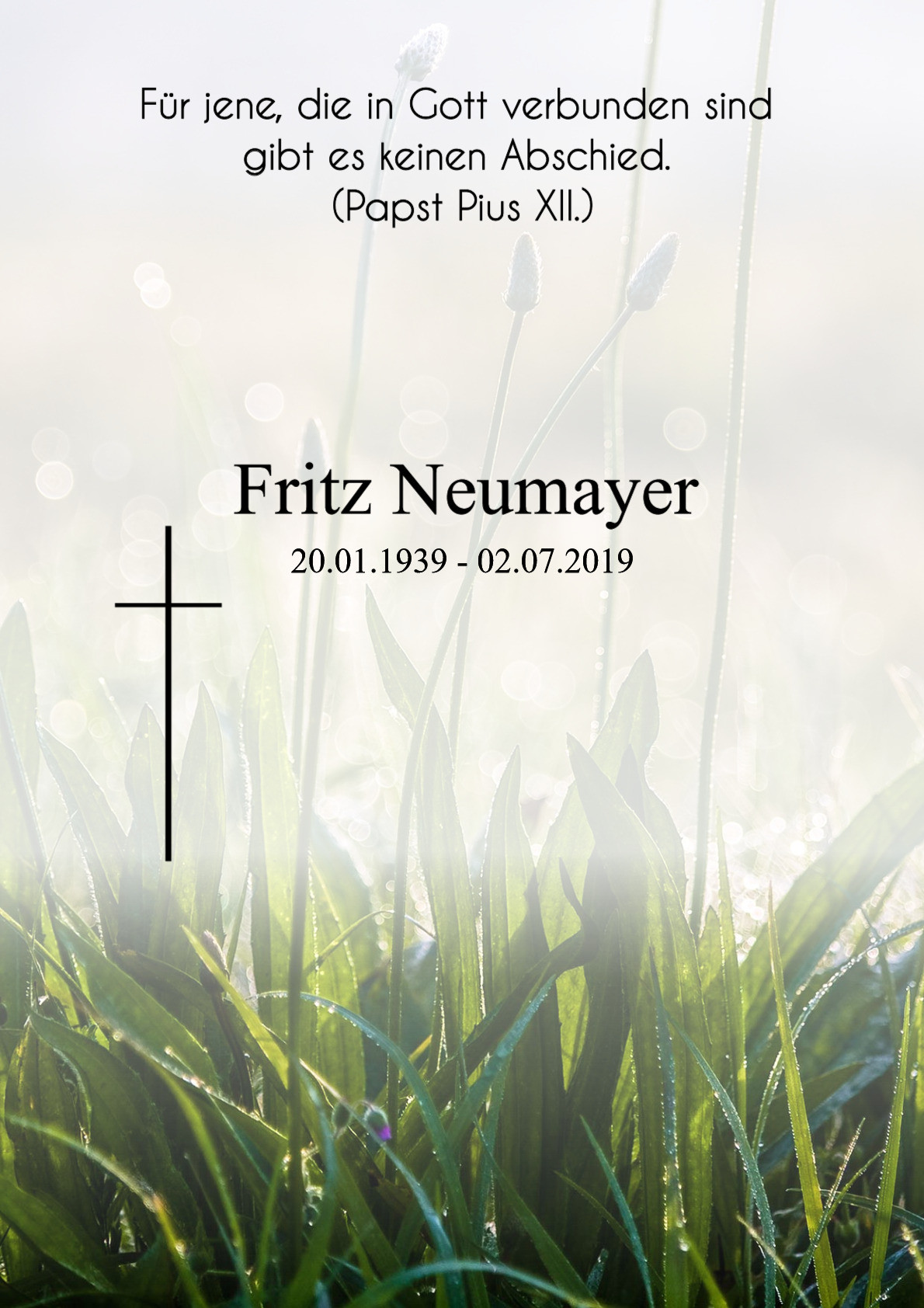 Traueranzeige von Fritz Neumayer