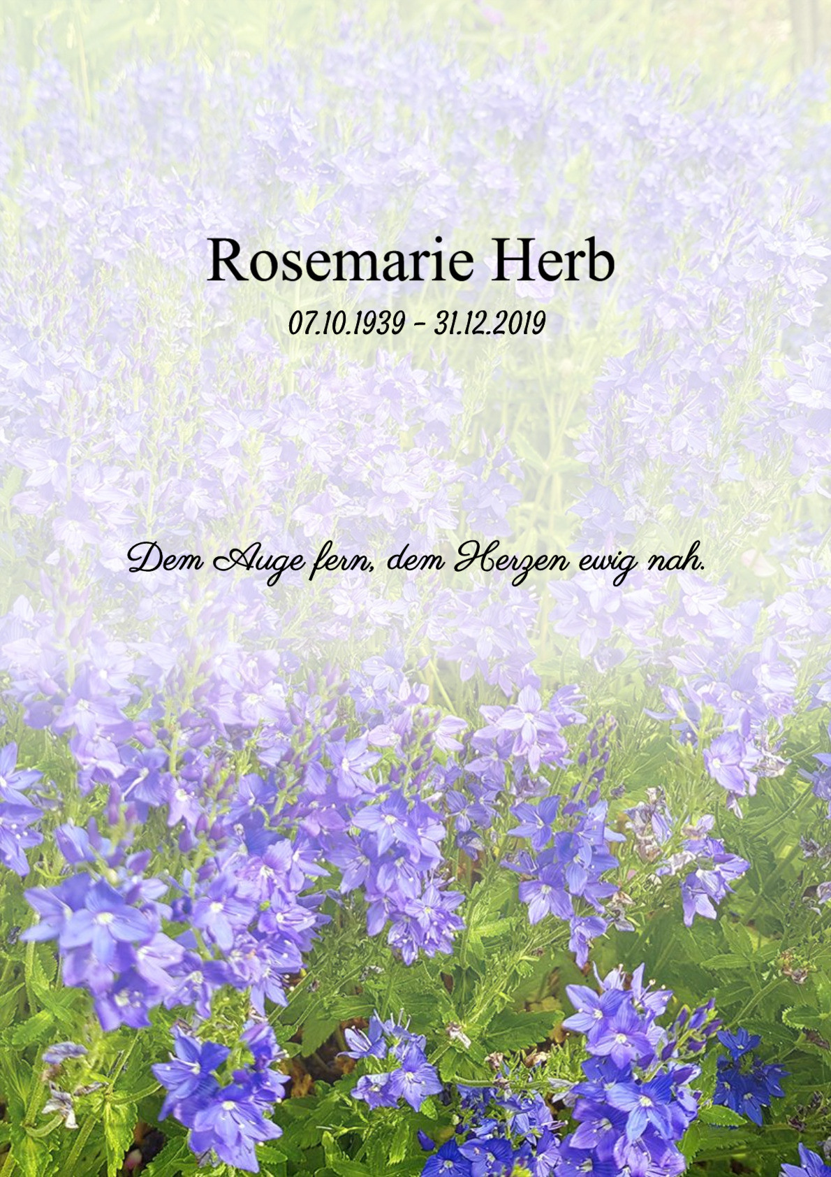 Traueranzeige von Rosemarie Herb
