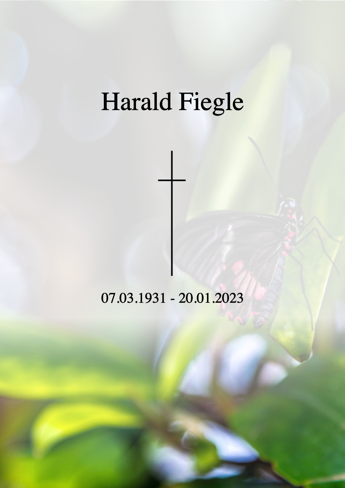 Traueranzeige von Harald Fiegle