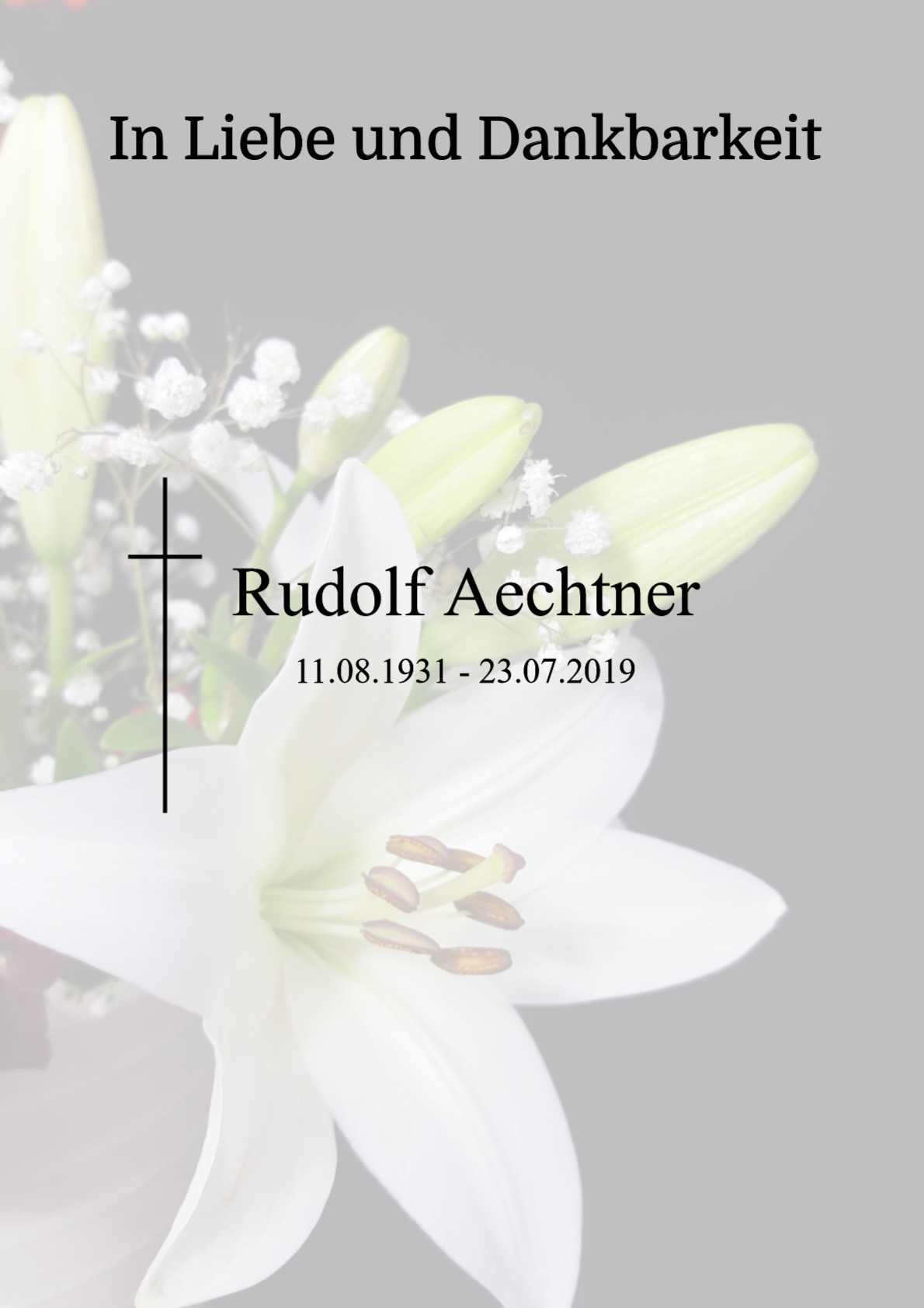 Traueranzeige von Rudolf Aechtner