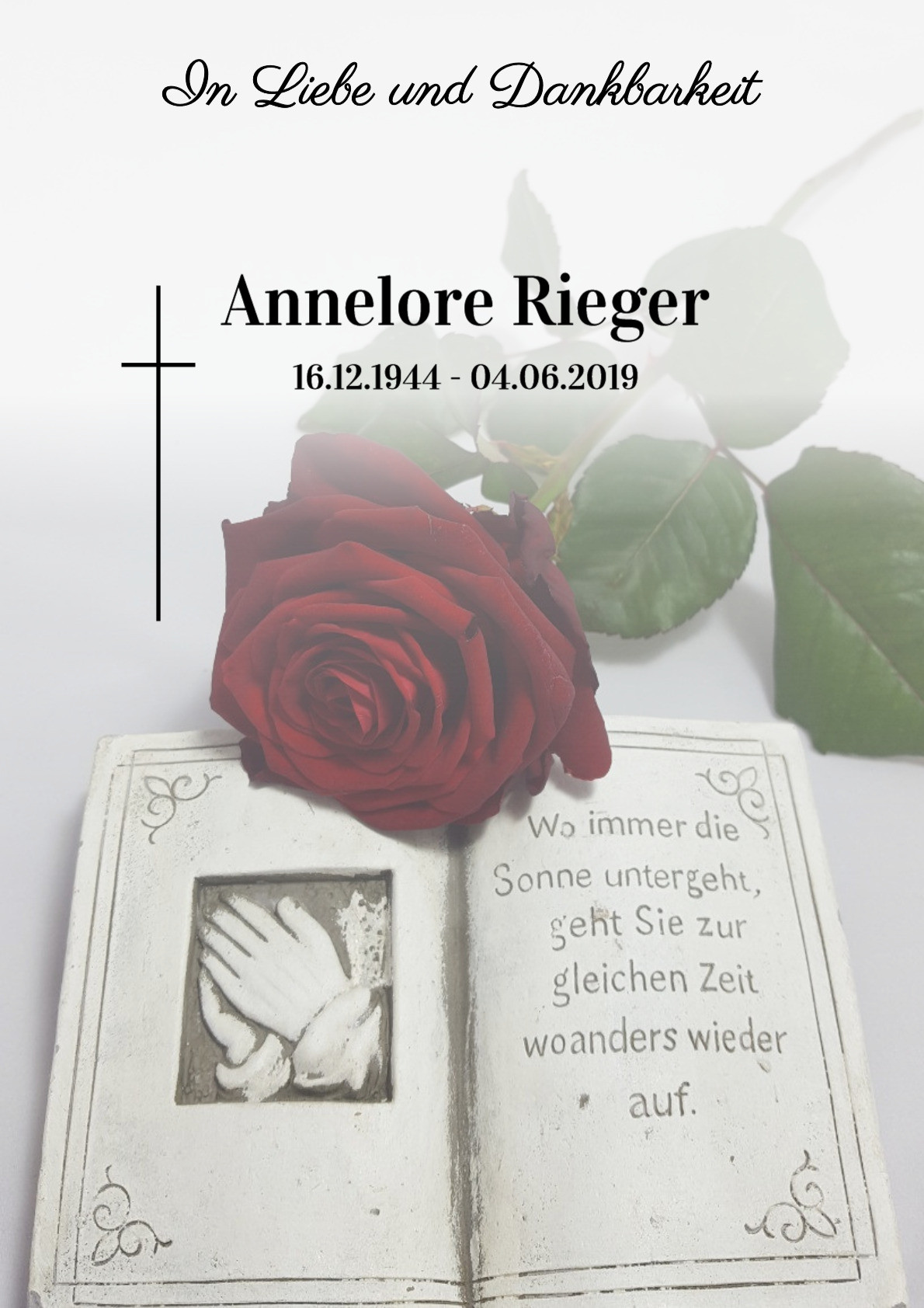 Traueranzeige von Annelore Rieger