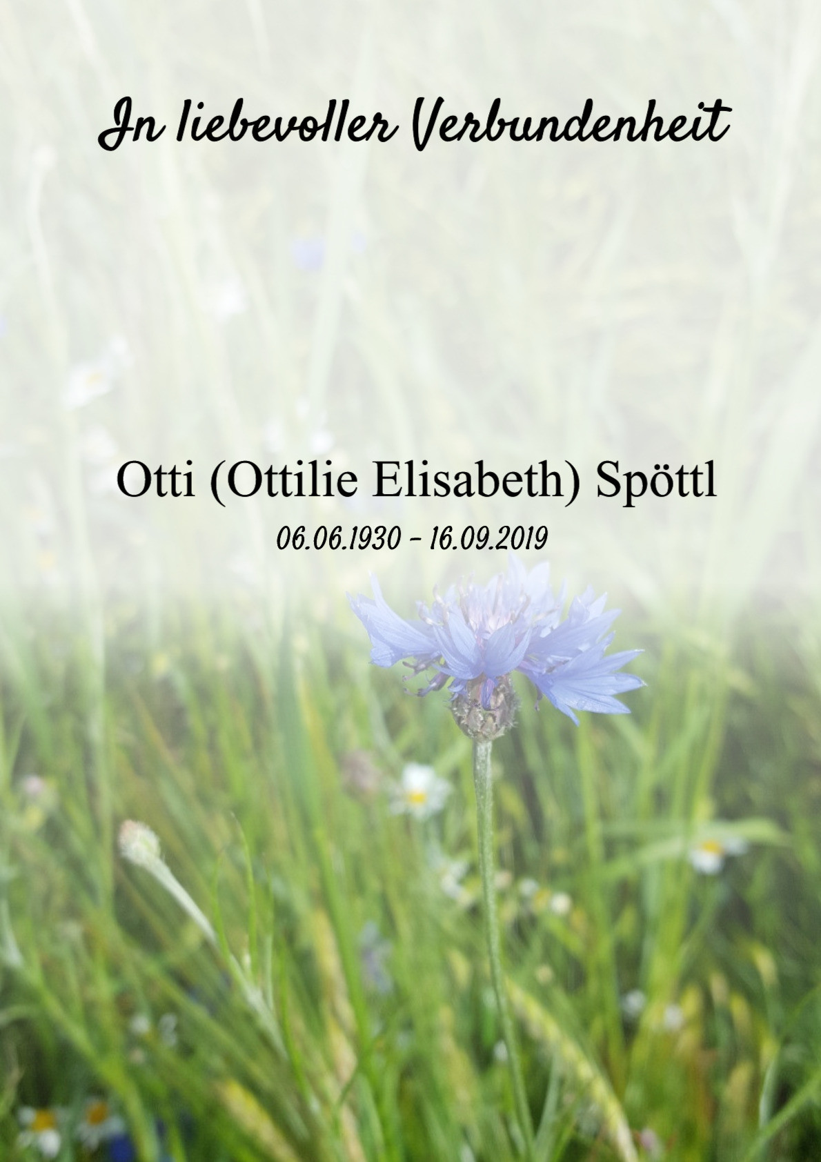 Traueranzeige von Otti (Ottilie Elisabeth) Spöttl