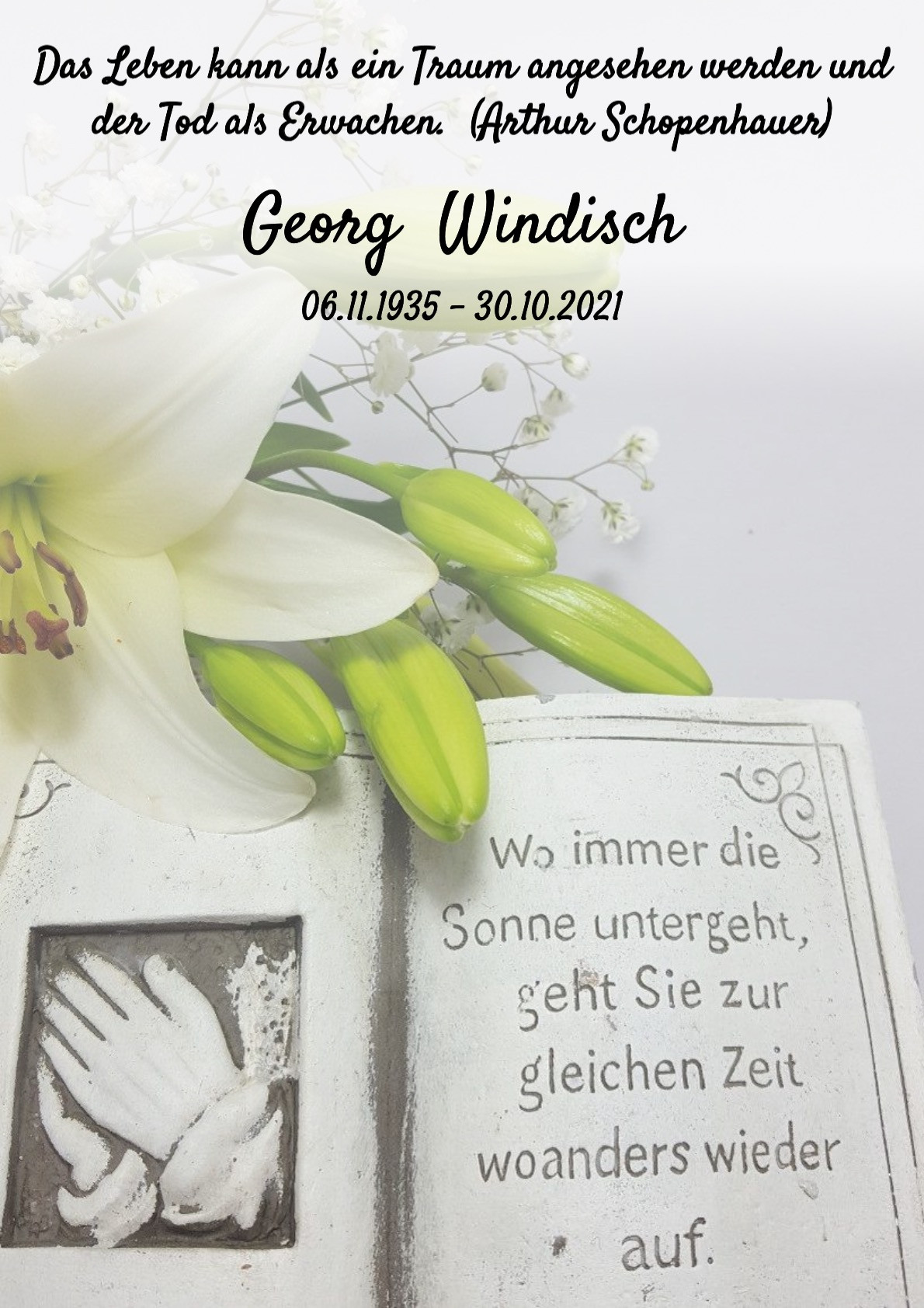 Traueranzeige von Georg Windisch