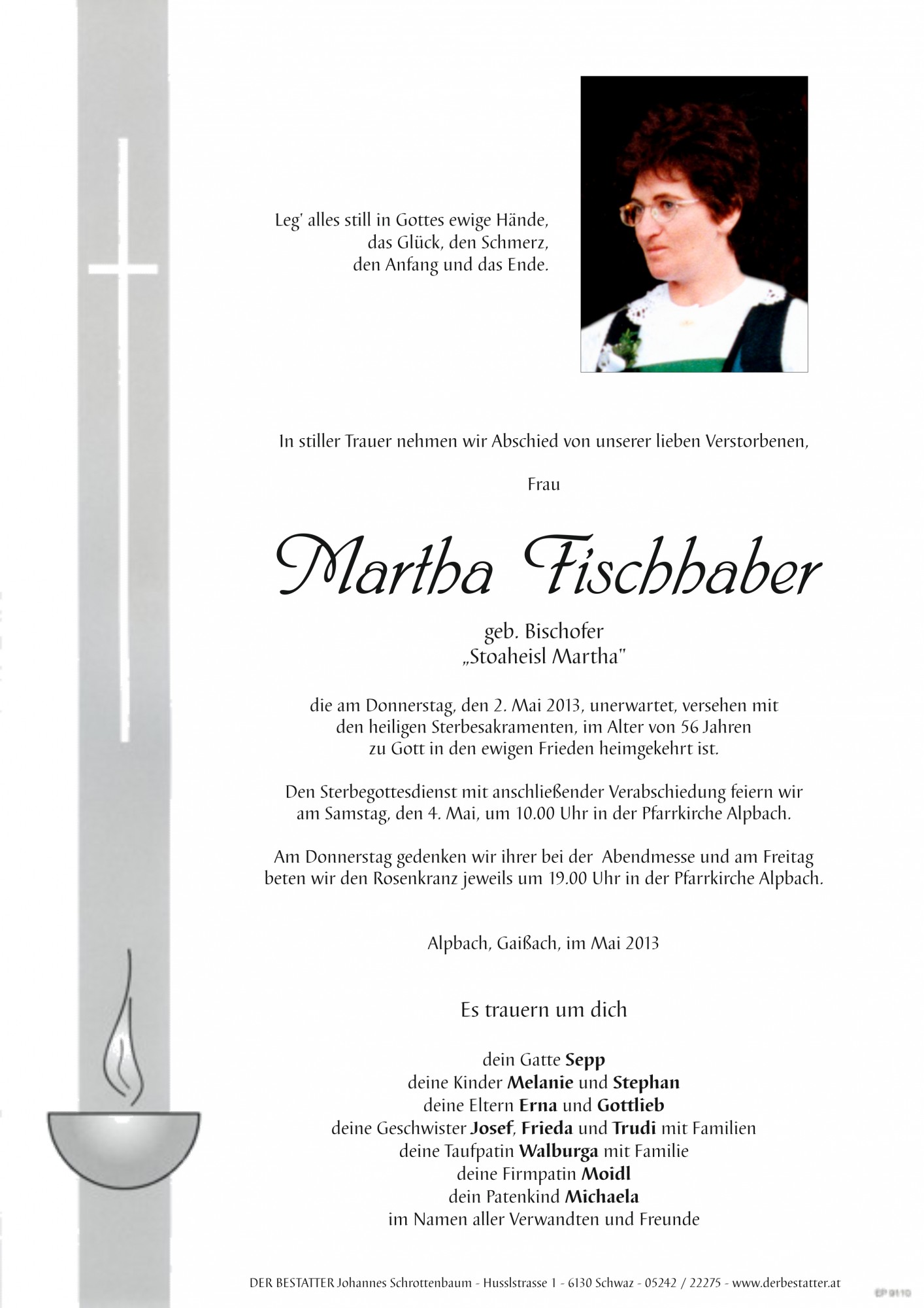 Traueranzeige von Martha Fischhaber