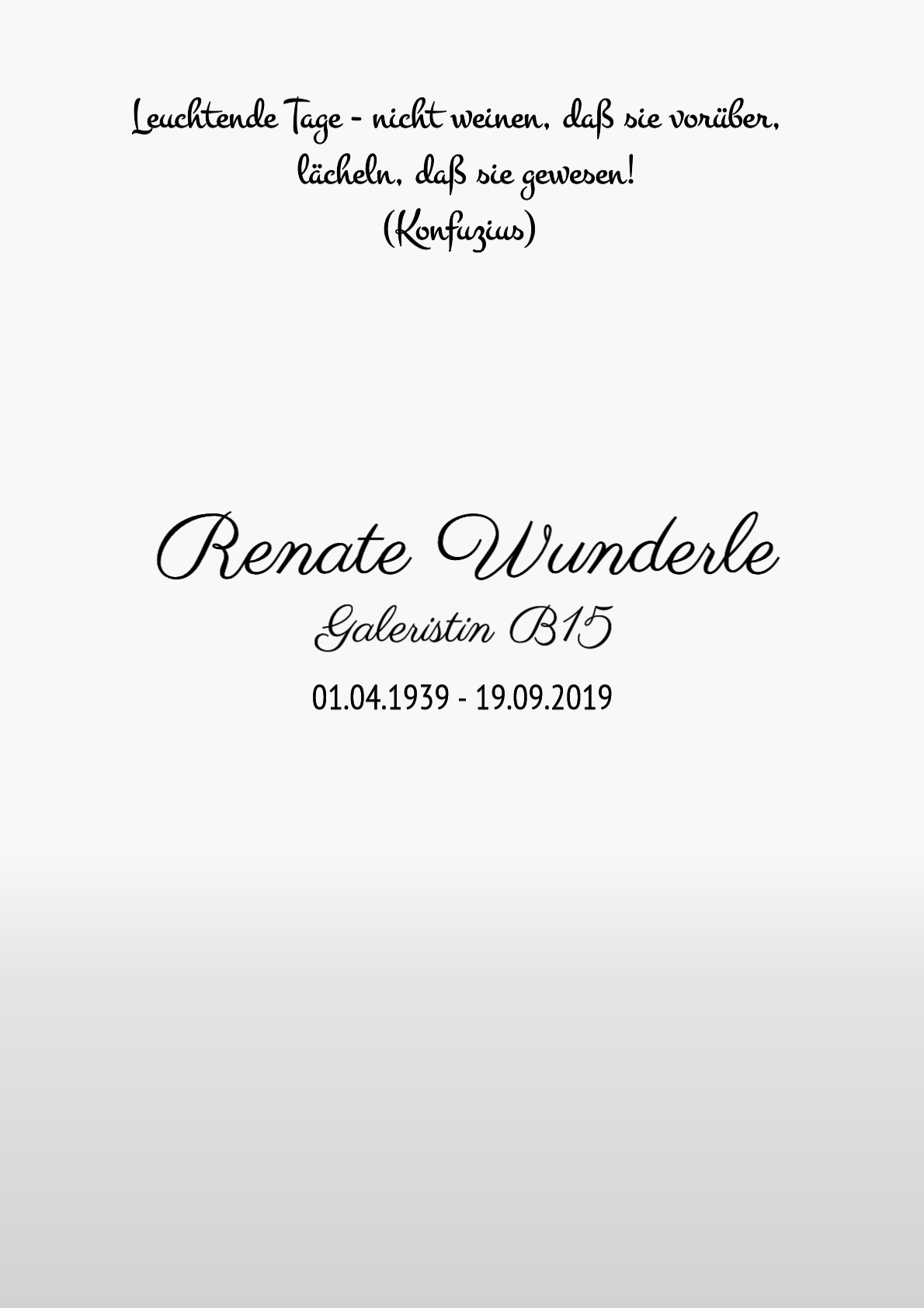 Traueranzeige von Renate Wunderle