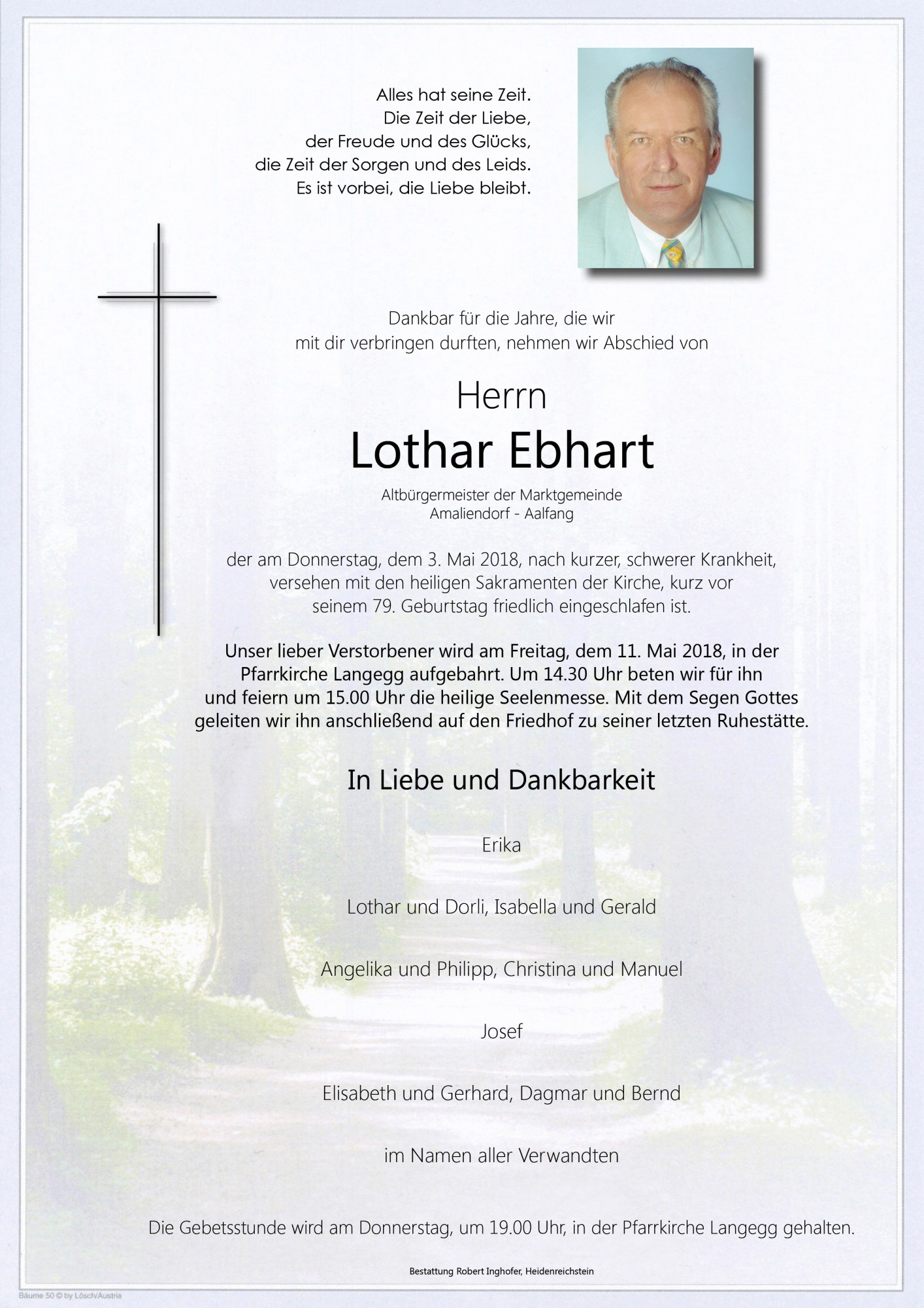 Traueranzeige von Lothar Ebhart