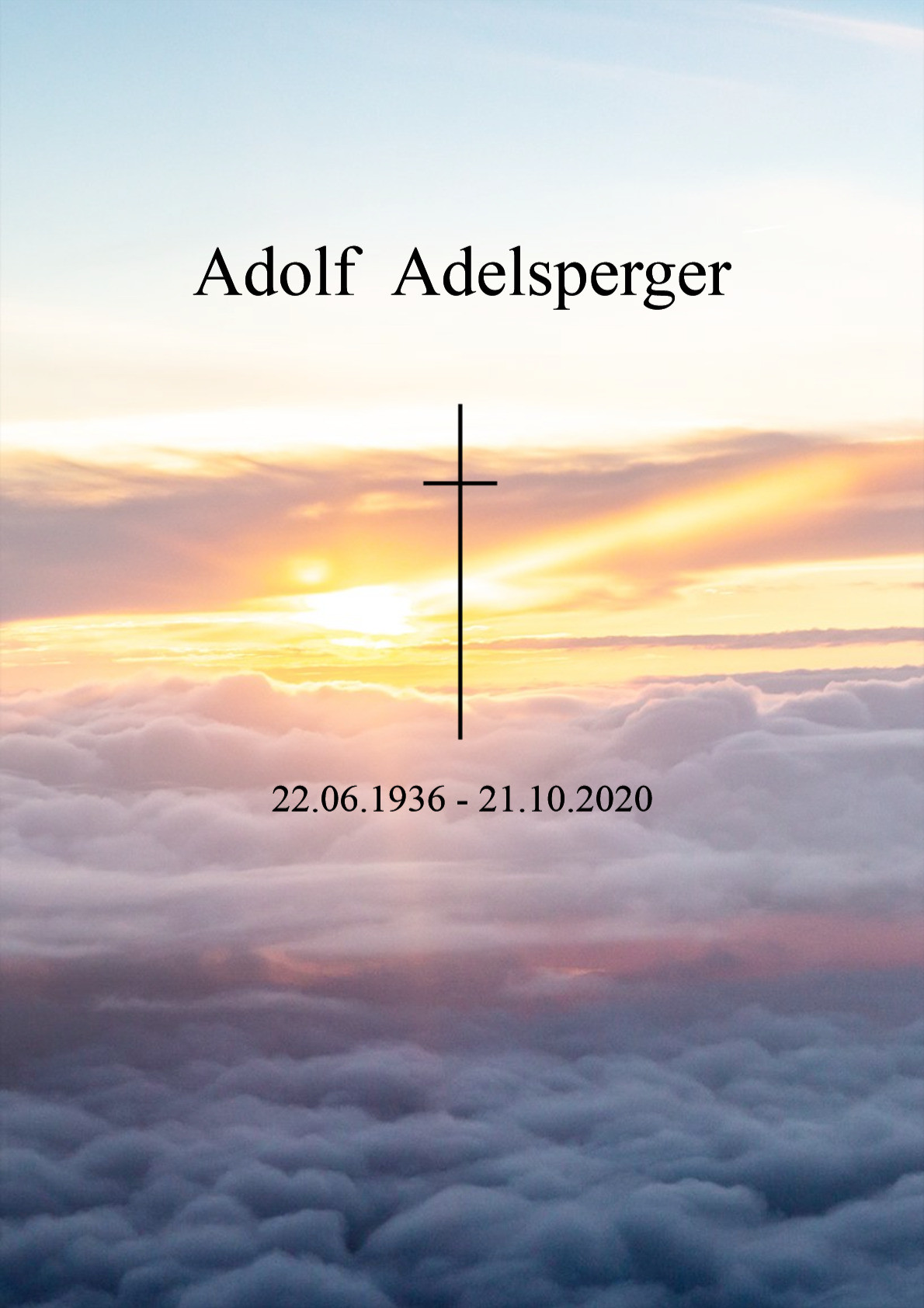 Traueranzeige von Adolf Adelsperger