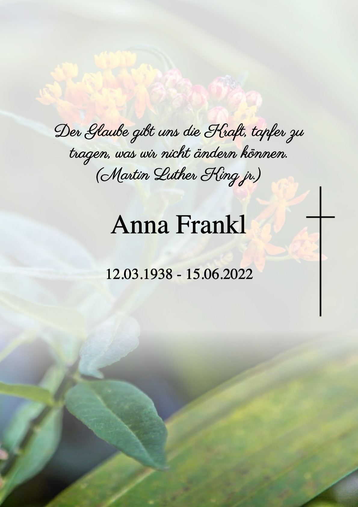 Traueranzeige von Anna Frankl