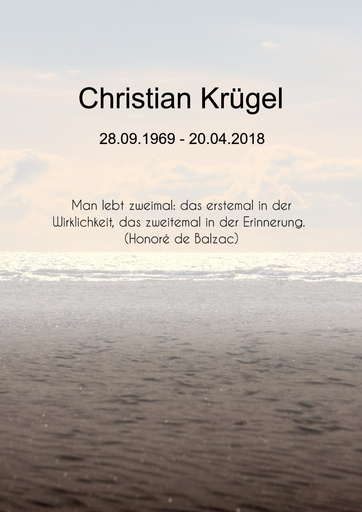 Traueranzeige von Christian Krügel