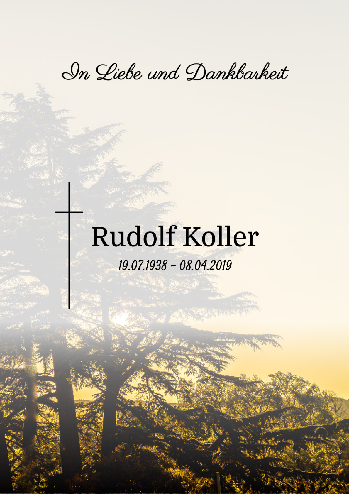 Traueranzeige von Rudolf Koller