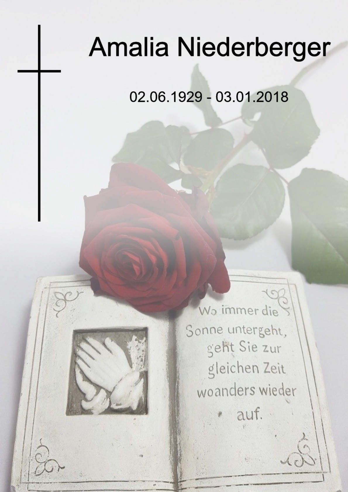 Traueranzeige von Amalia Niederberger