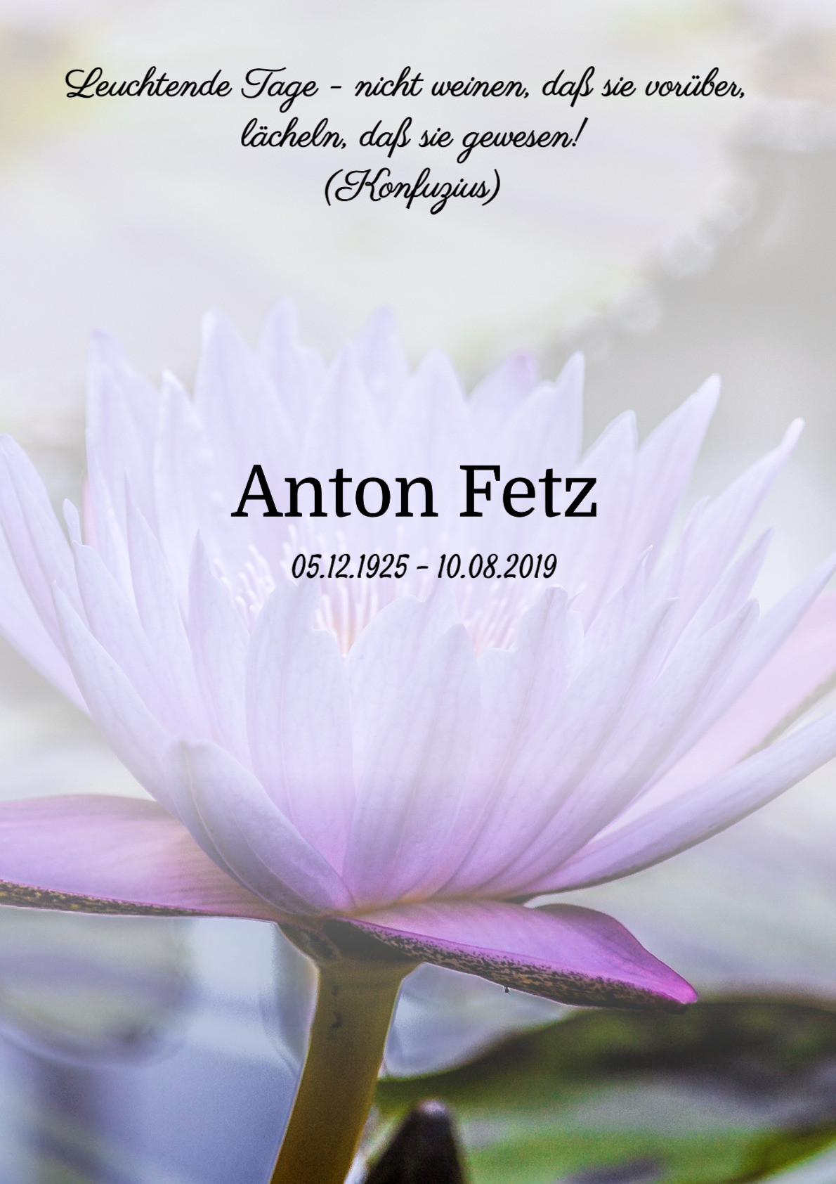 Traueranzeige von Anton Fetz