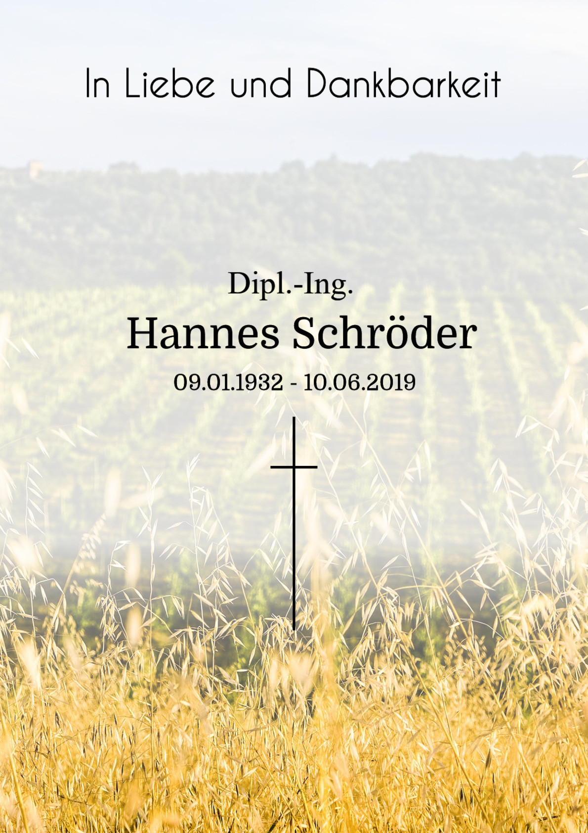 Traueranzeige von Dipl.-Ing. Hannes Schröder