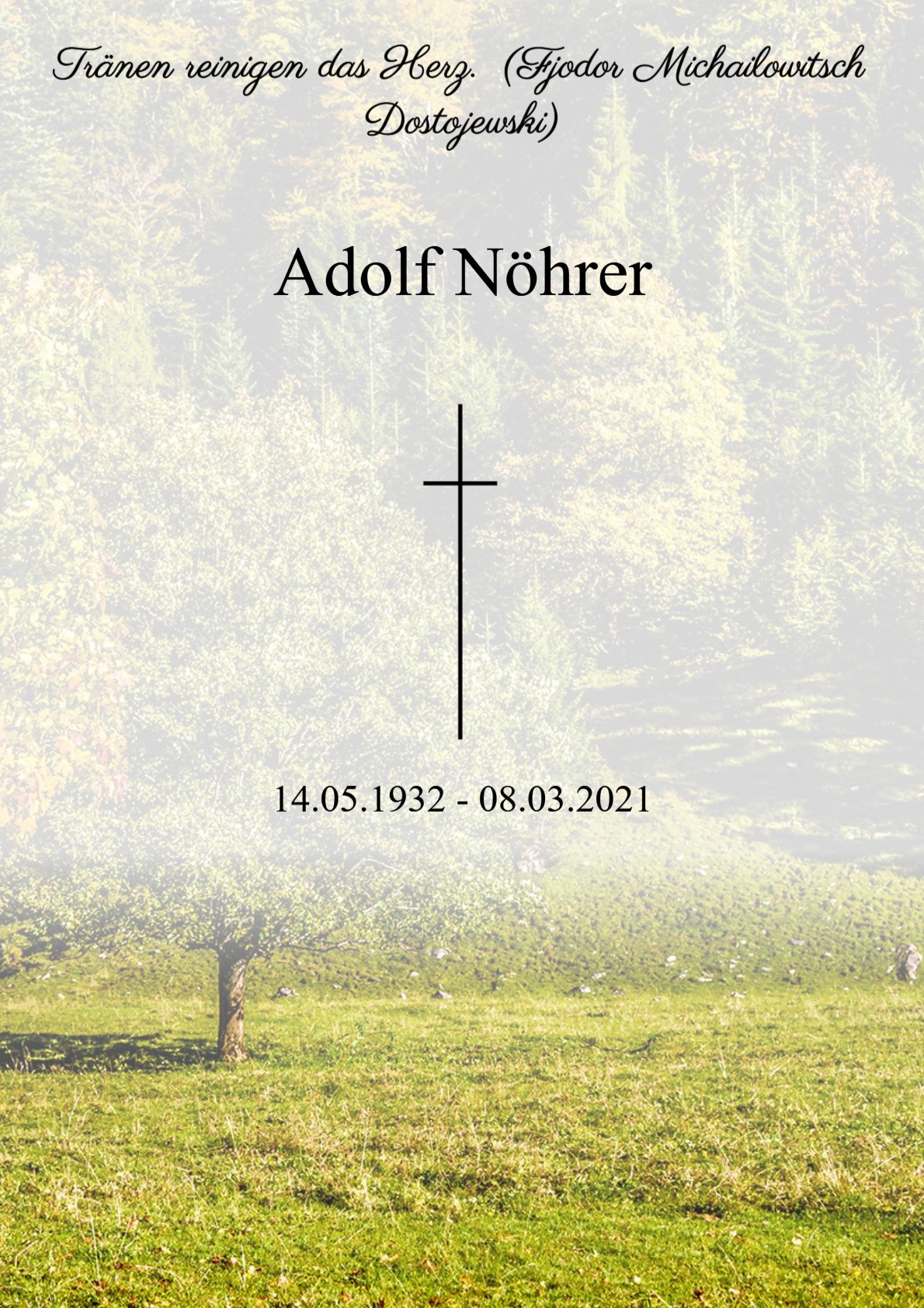 Traueranzeige von Adolf Nöhrer