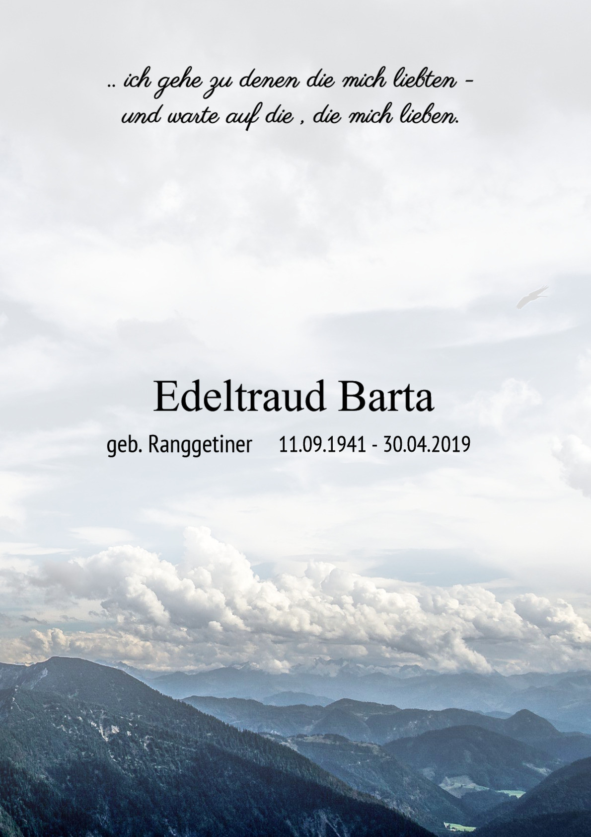 Traueranzeige von Edeltraud Barta