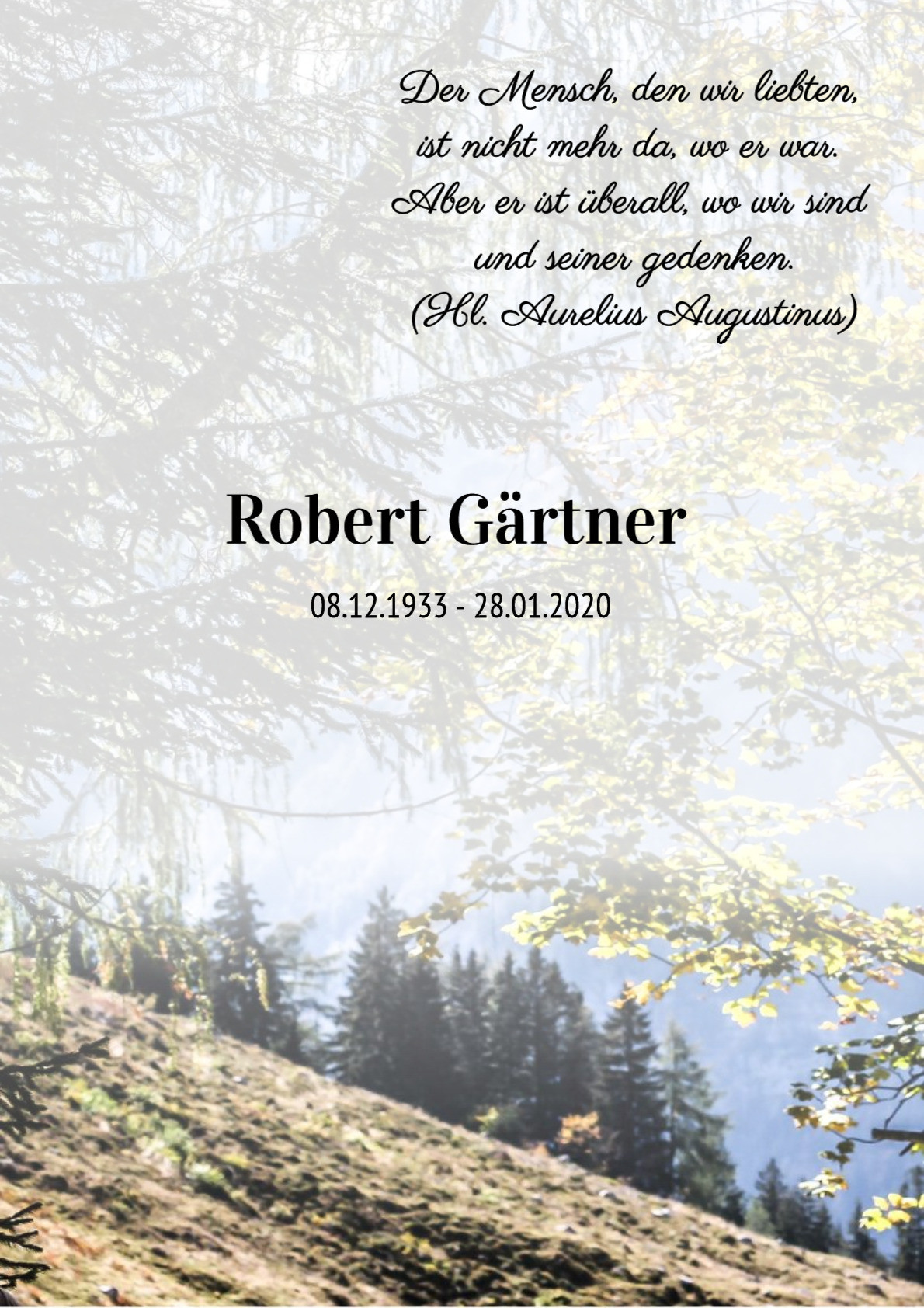 Traueranzeige von Robert Gärtner