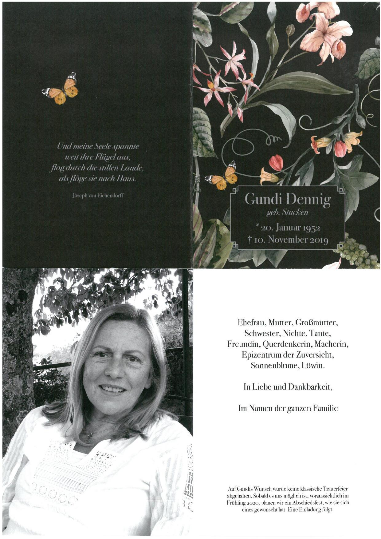 Traueranzeige von Astrid Gundula Dennig
