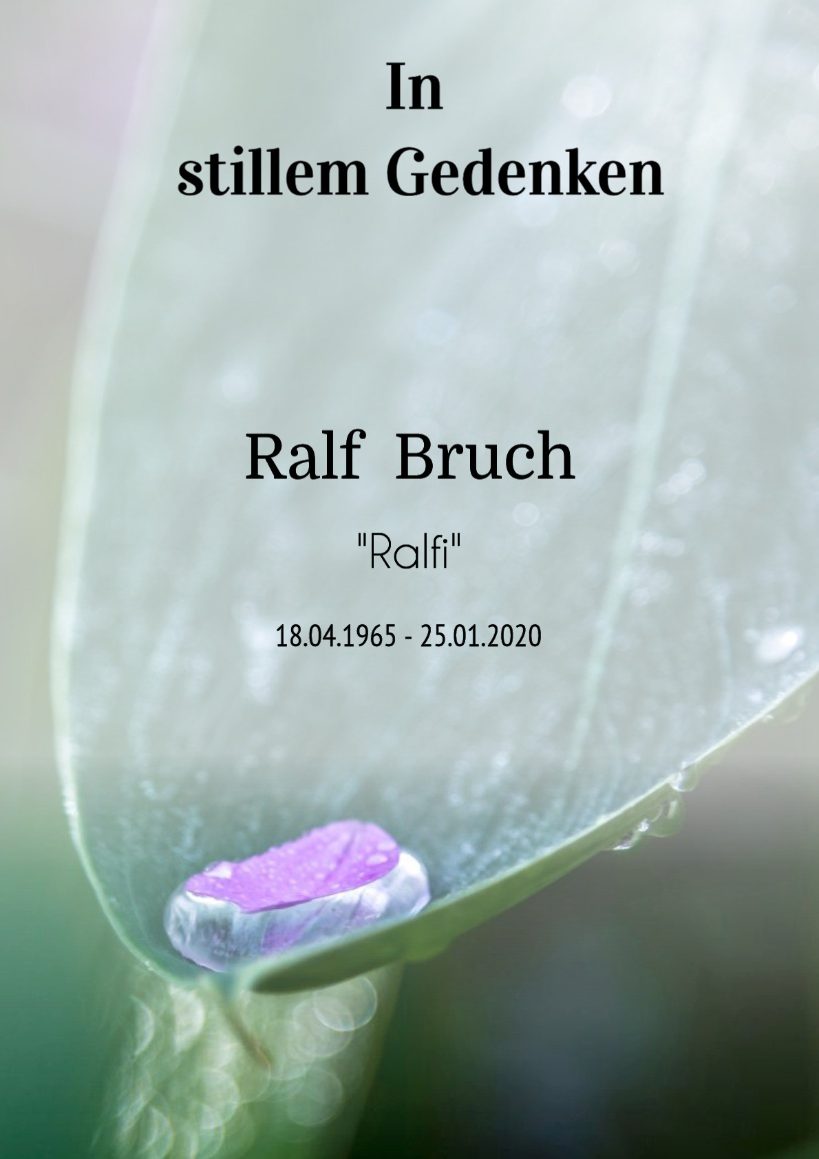 Traueranzeige von Ralf Bruch