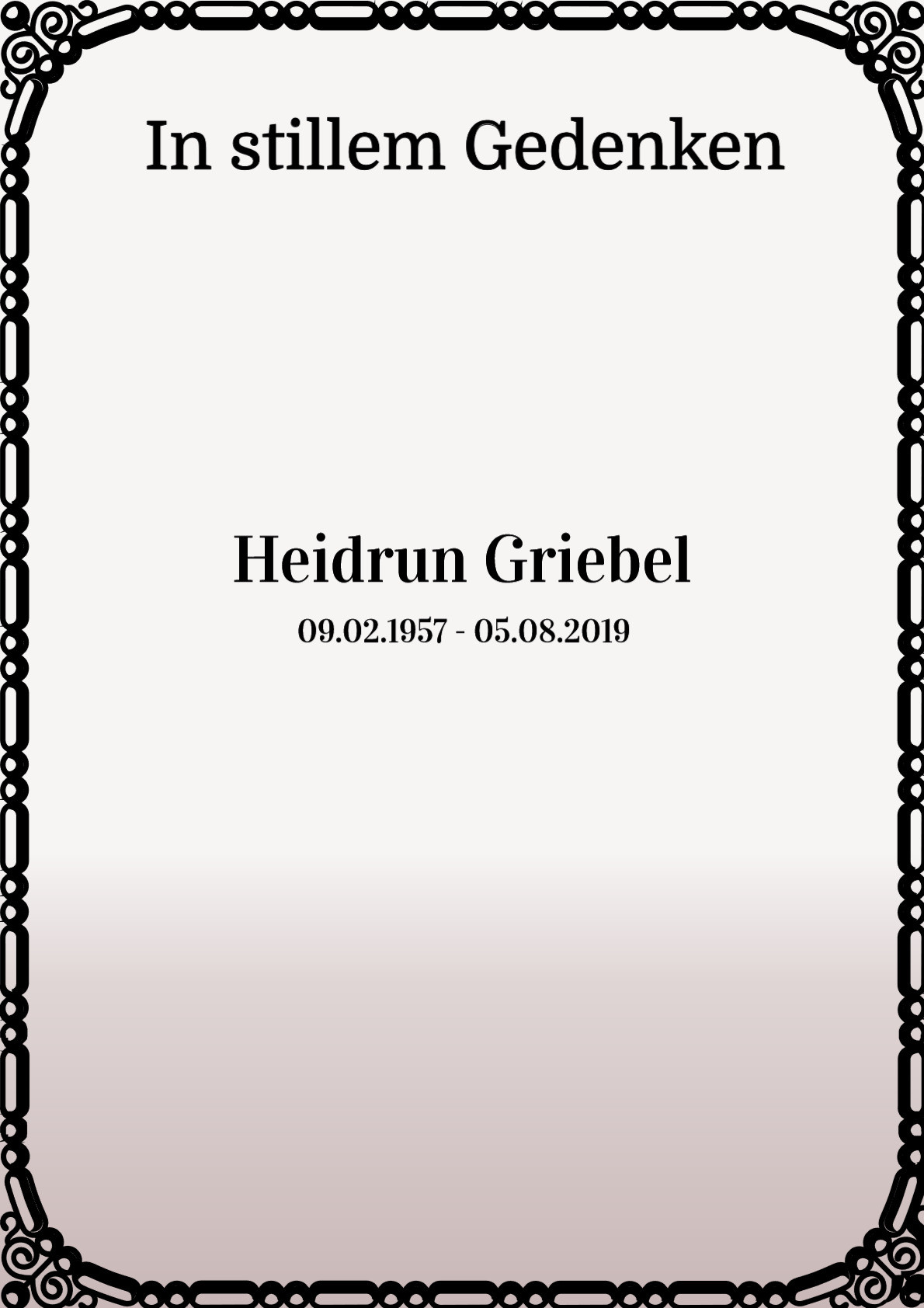 Traueranzeige von Heidrun Griebel
