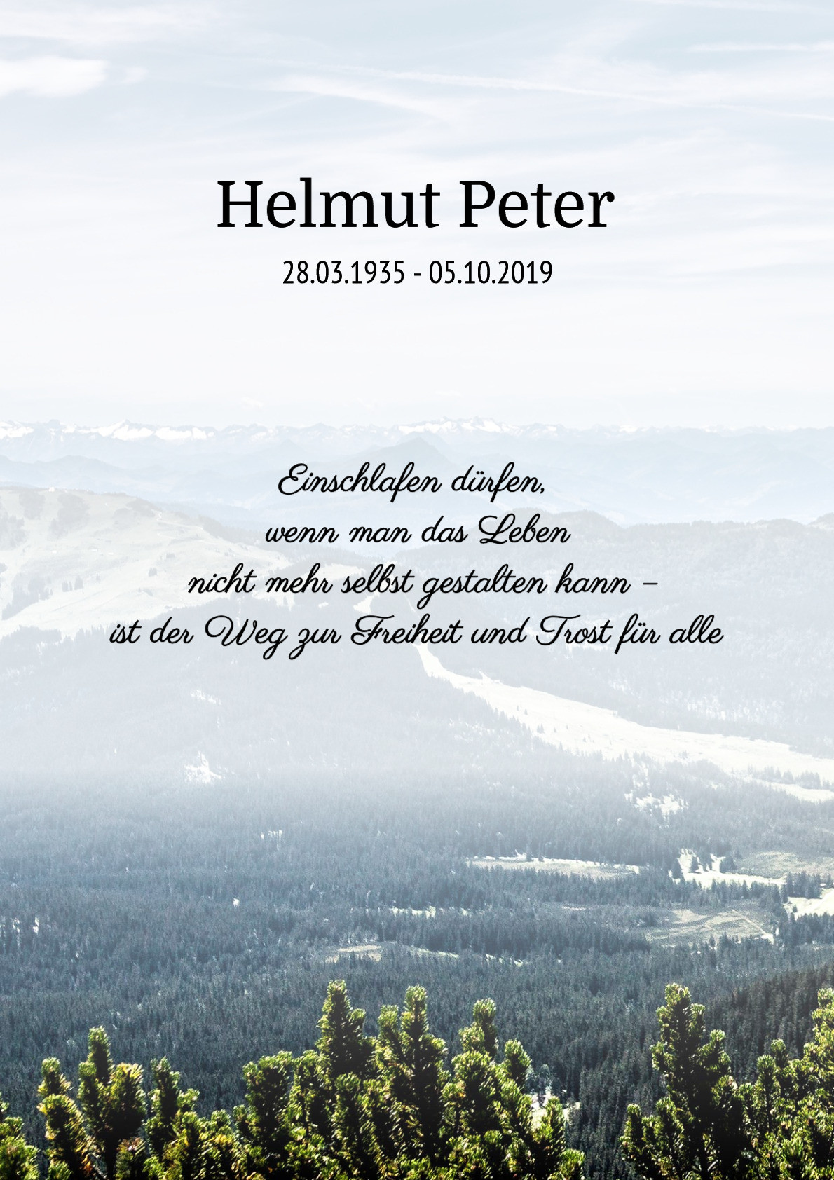 Traueranzeige von Helmut Peter