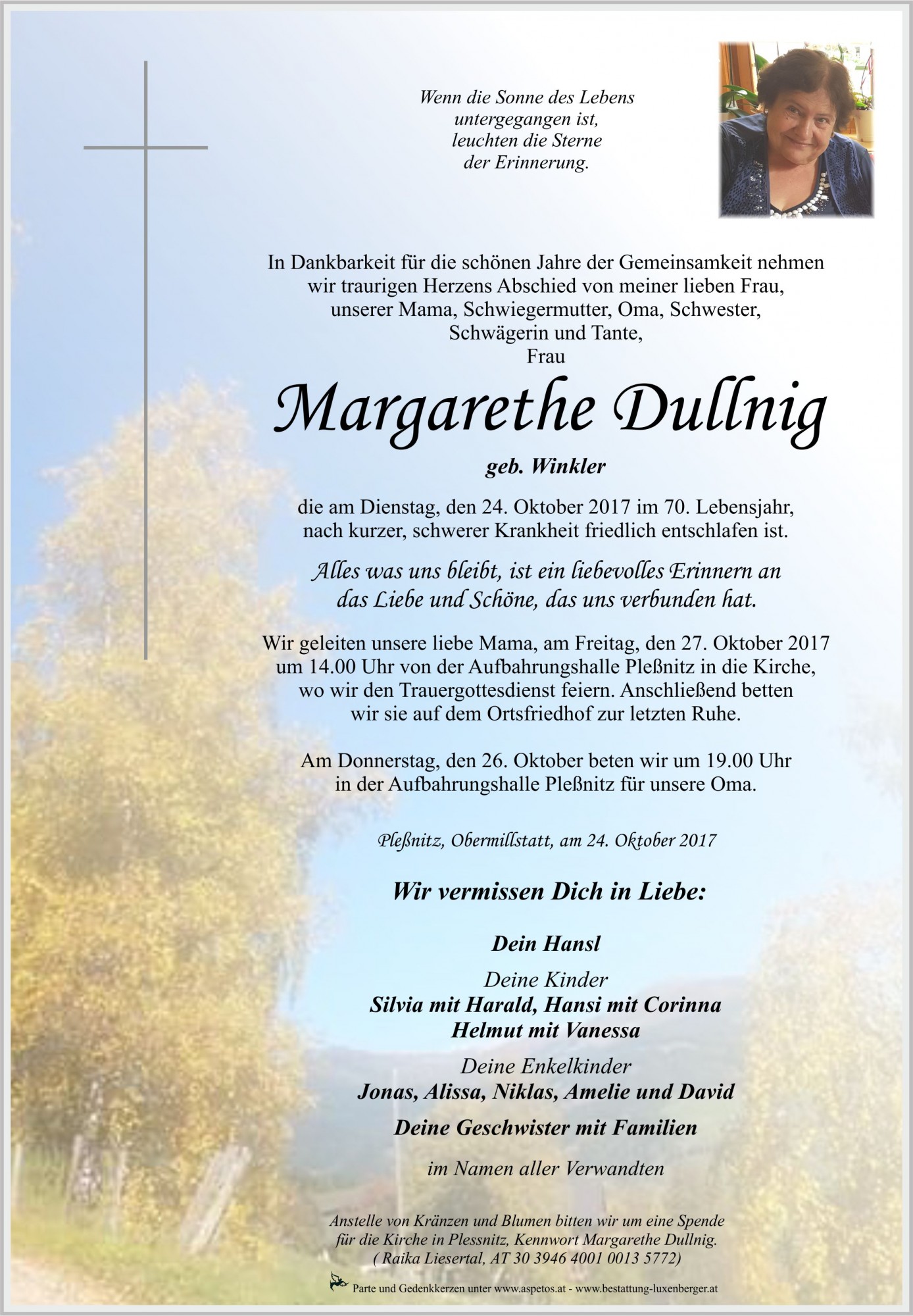Traueranzeige von Margarethe Dullnig