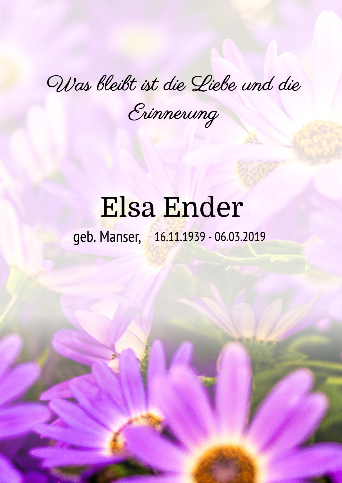 Traueranzeige von Elsa Ender