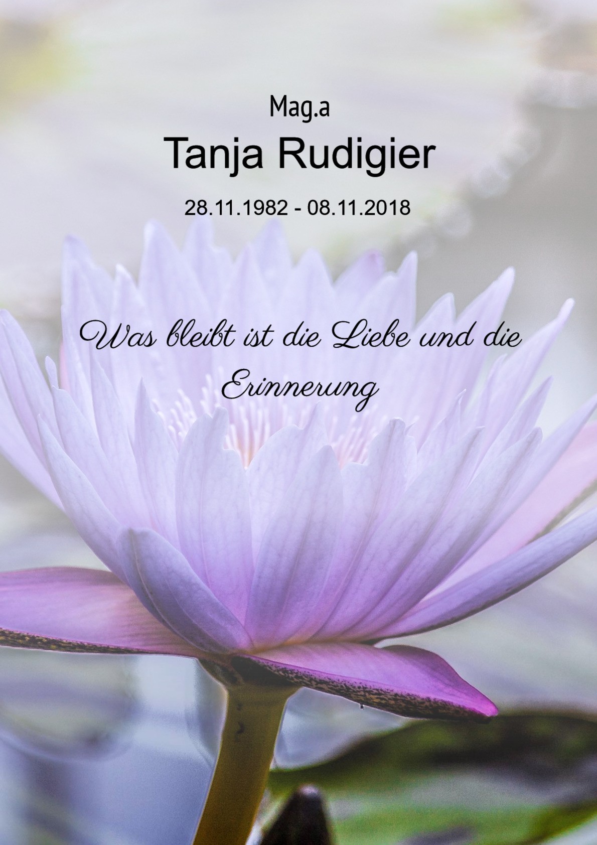 Traueranzeige von Tanja Rudigier