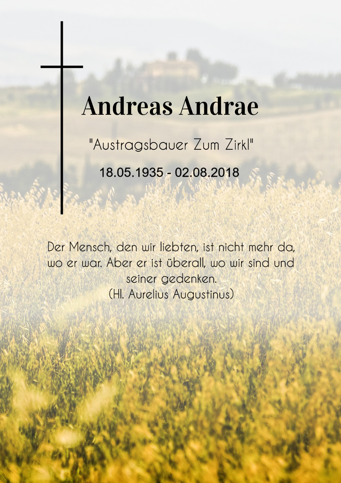 Traueranzeige von Andreas Andrae