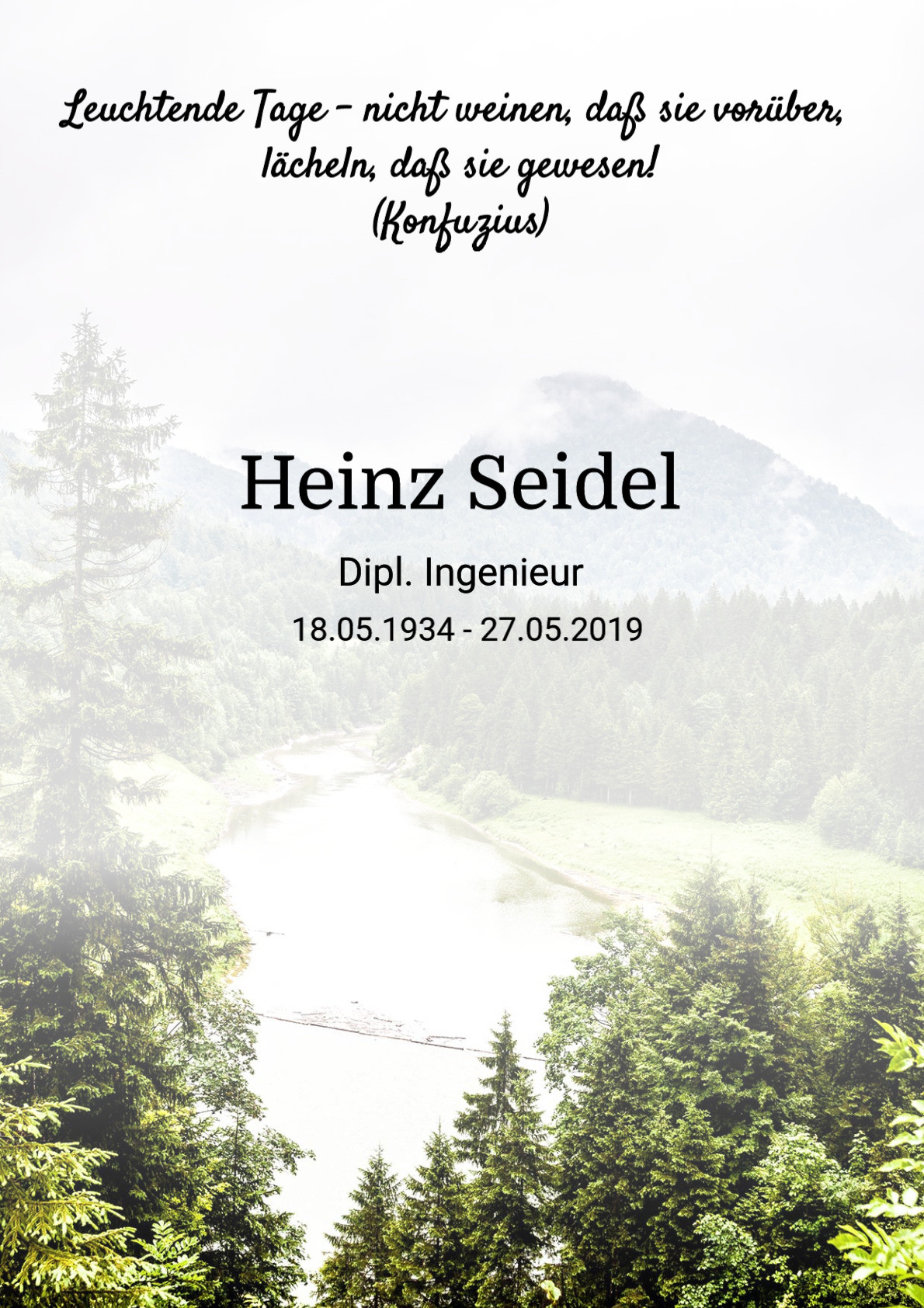 Traueranzeige von Heinz Seidel