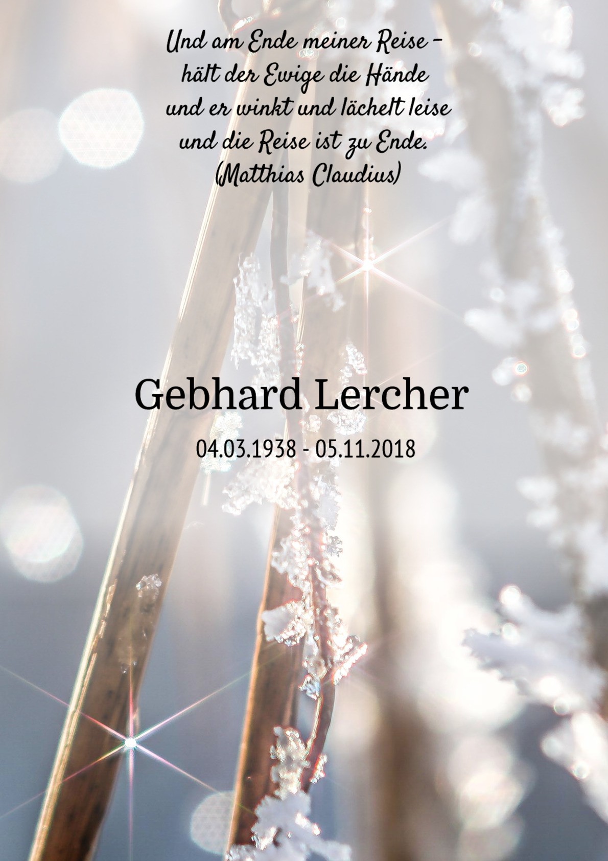 Traueranzeige von Gebhard Lercher