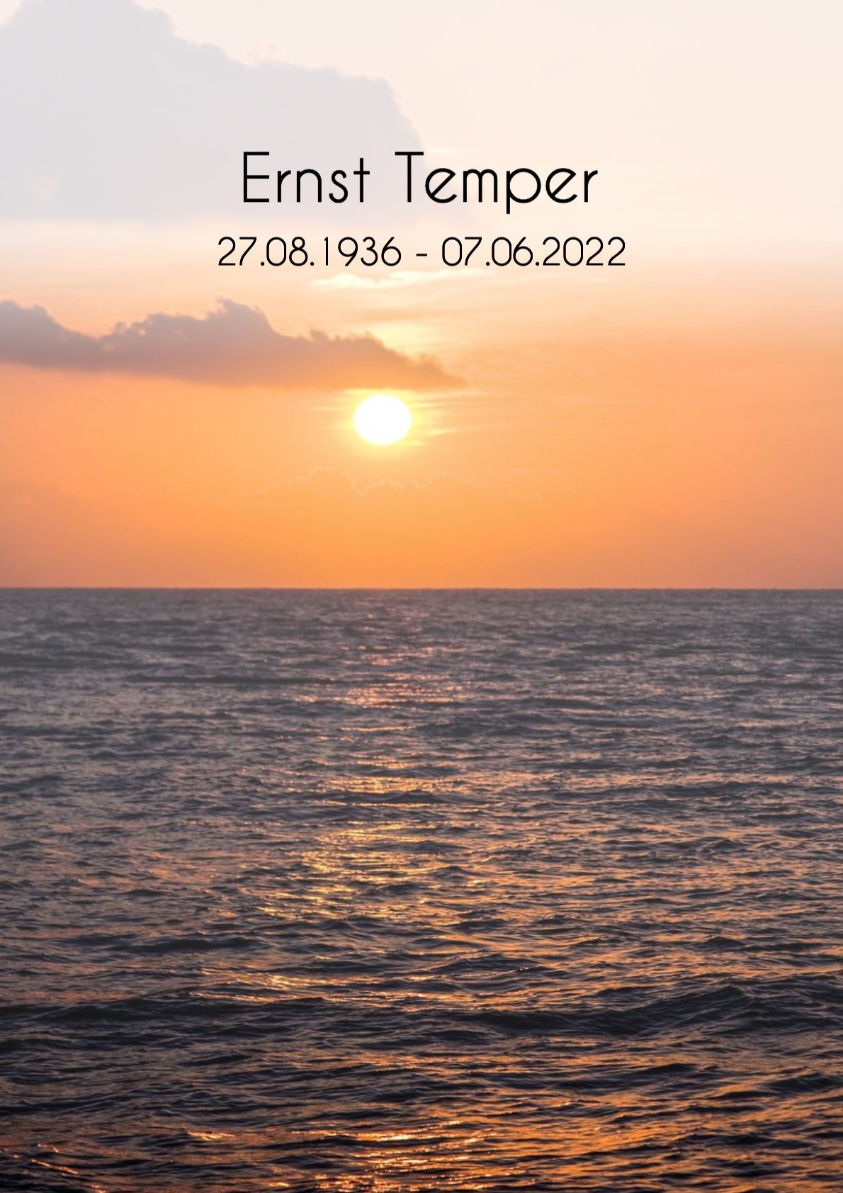 Traueranzeige von Ernst Temper