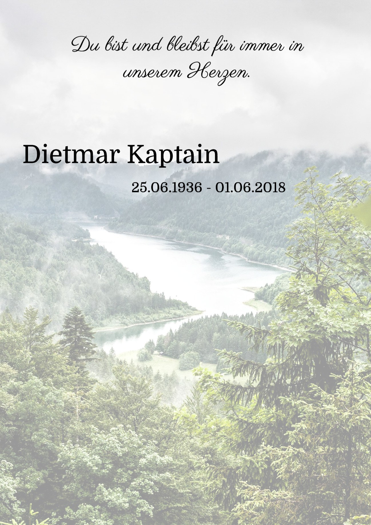 Traueranzeige von Dietmar Kaptain