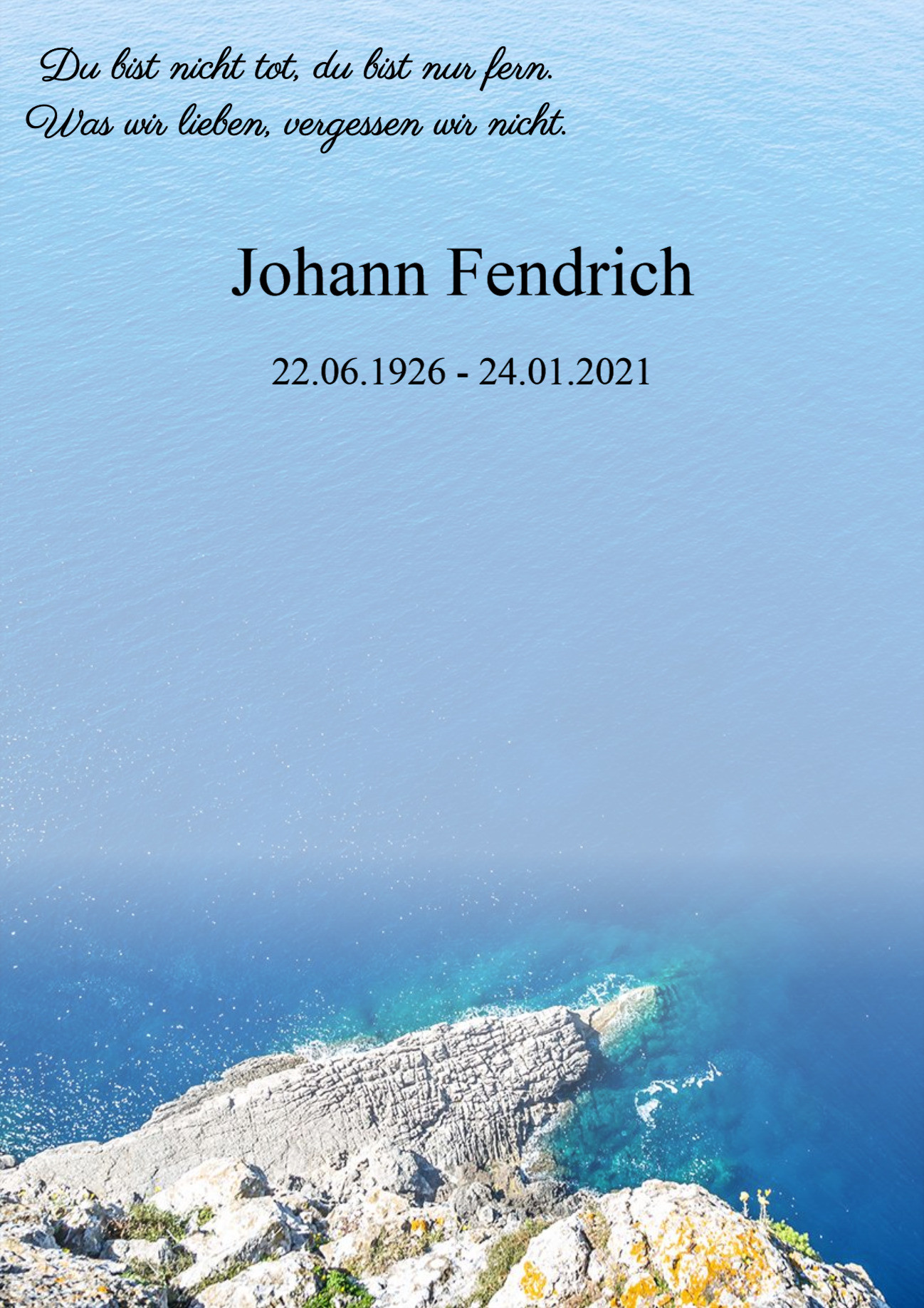 Traueranzeige von Johann Fendrich