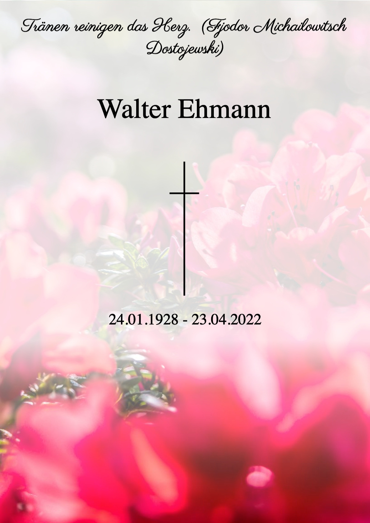 Traueranzeige von Walter Ehmann
