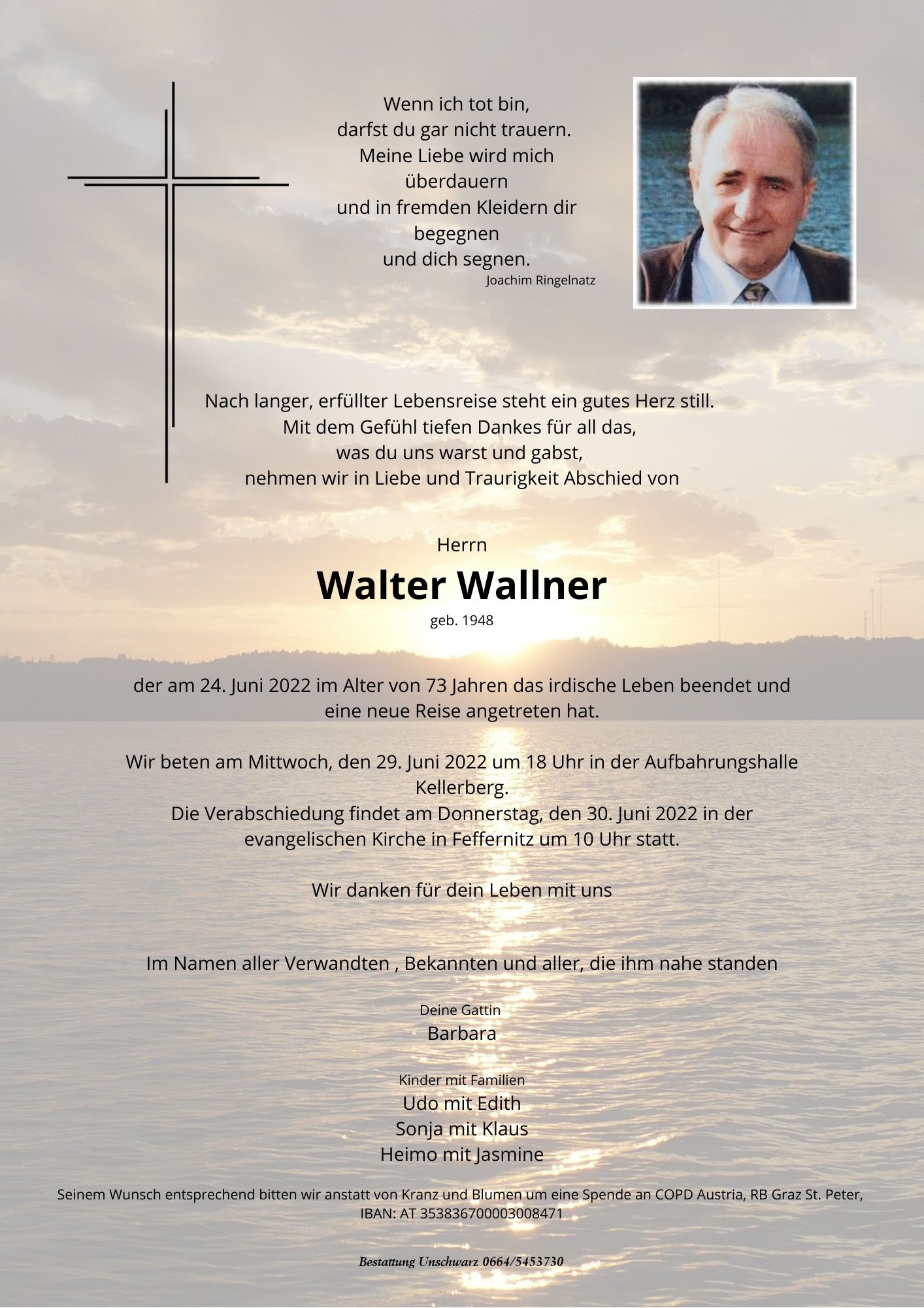 Traueranzeige von Walter Wallner
